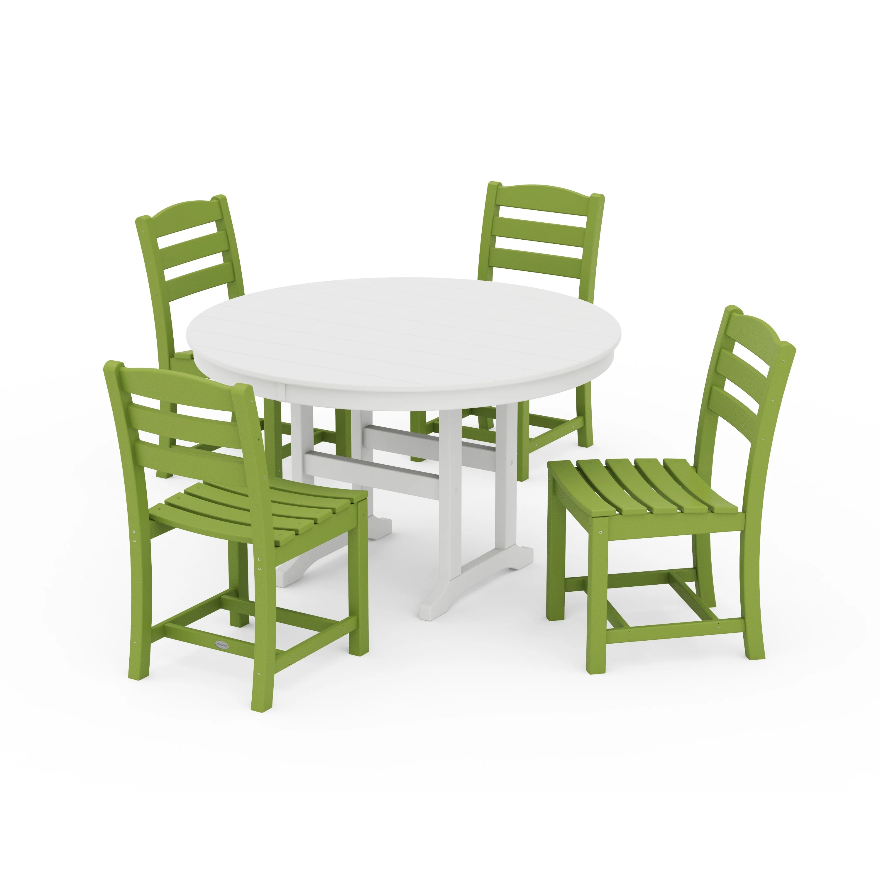 La Casa Café Side Chair 5-Piece Round Farmhouse Dining Set - Image 7