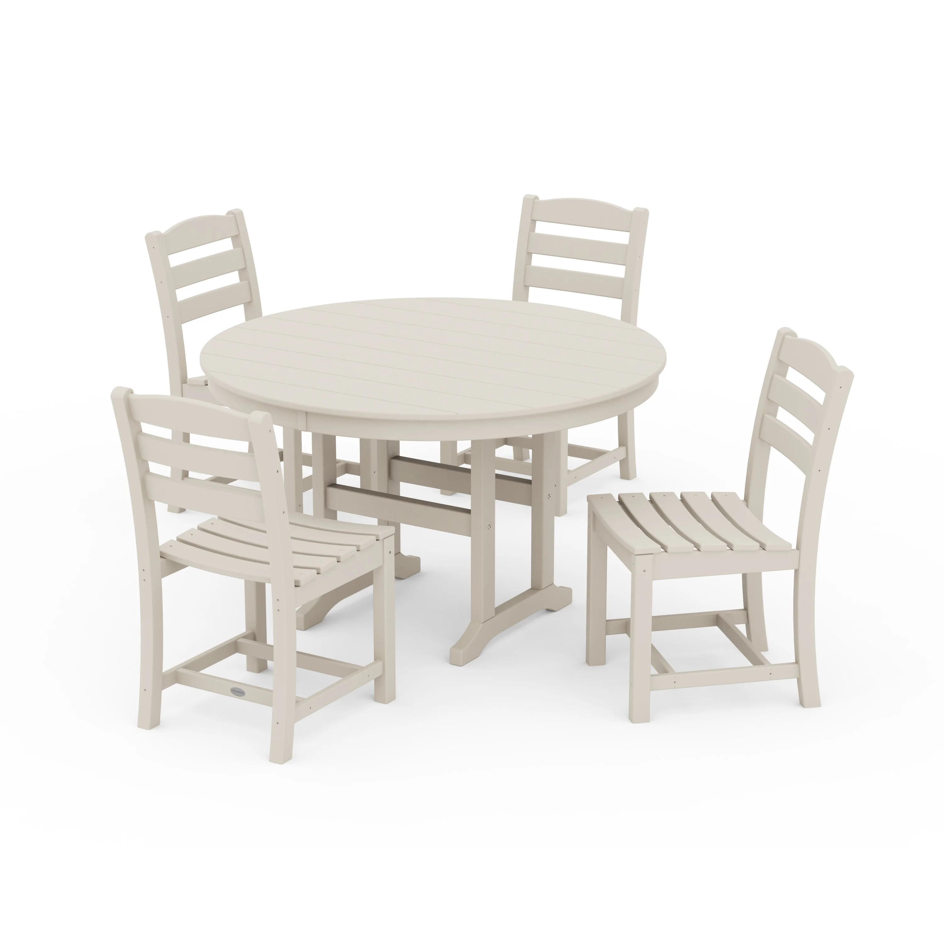 La Casa Café Side Chair 5-Piece Round Farmhouse Dining Set - Image 8