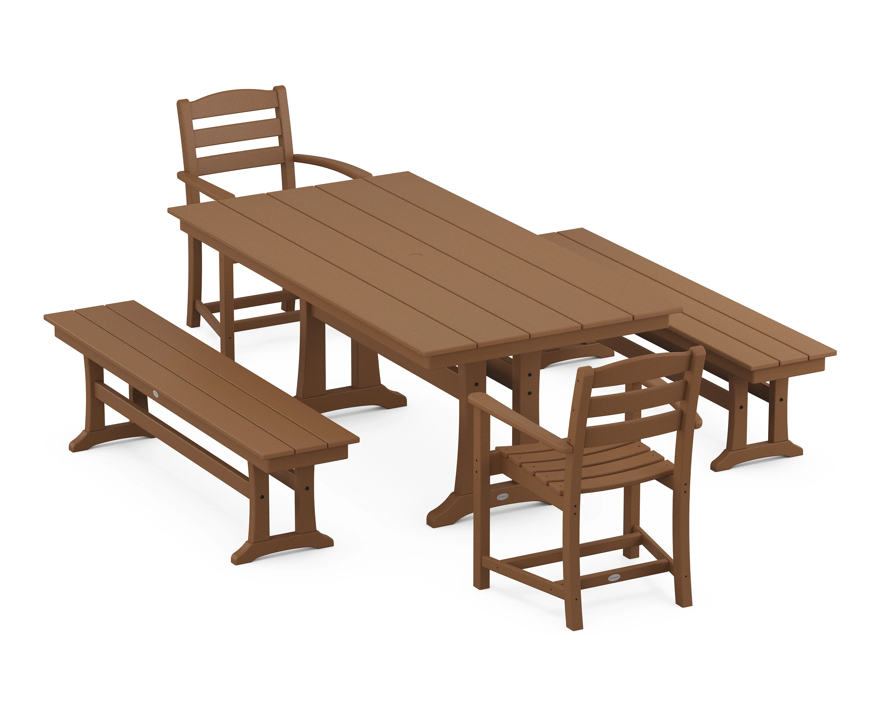La Casa Cafe 5-Piece Farmhouse Dining Set With Trestle Legs - Image 4