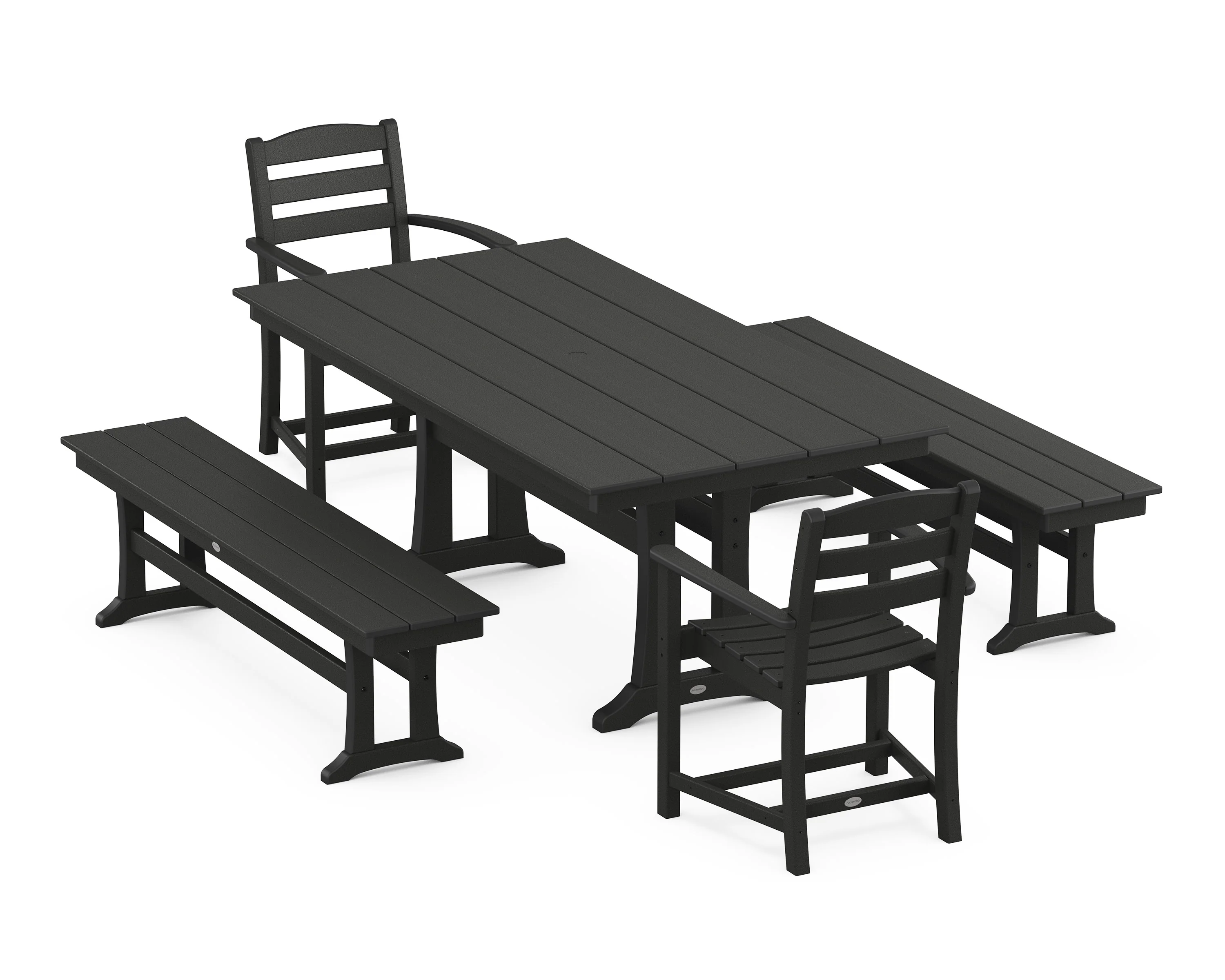 La Casa Cafe 5-Piece Farmhouse Dining Set With Trestle Legs - Image 5