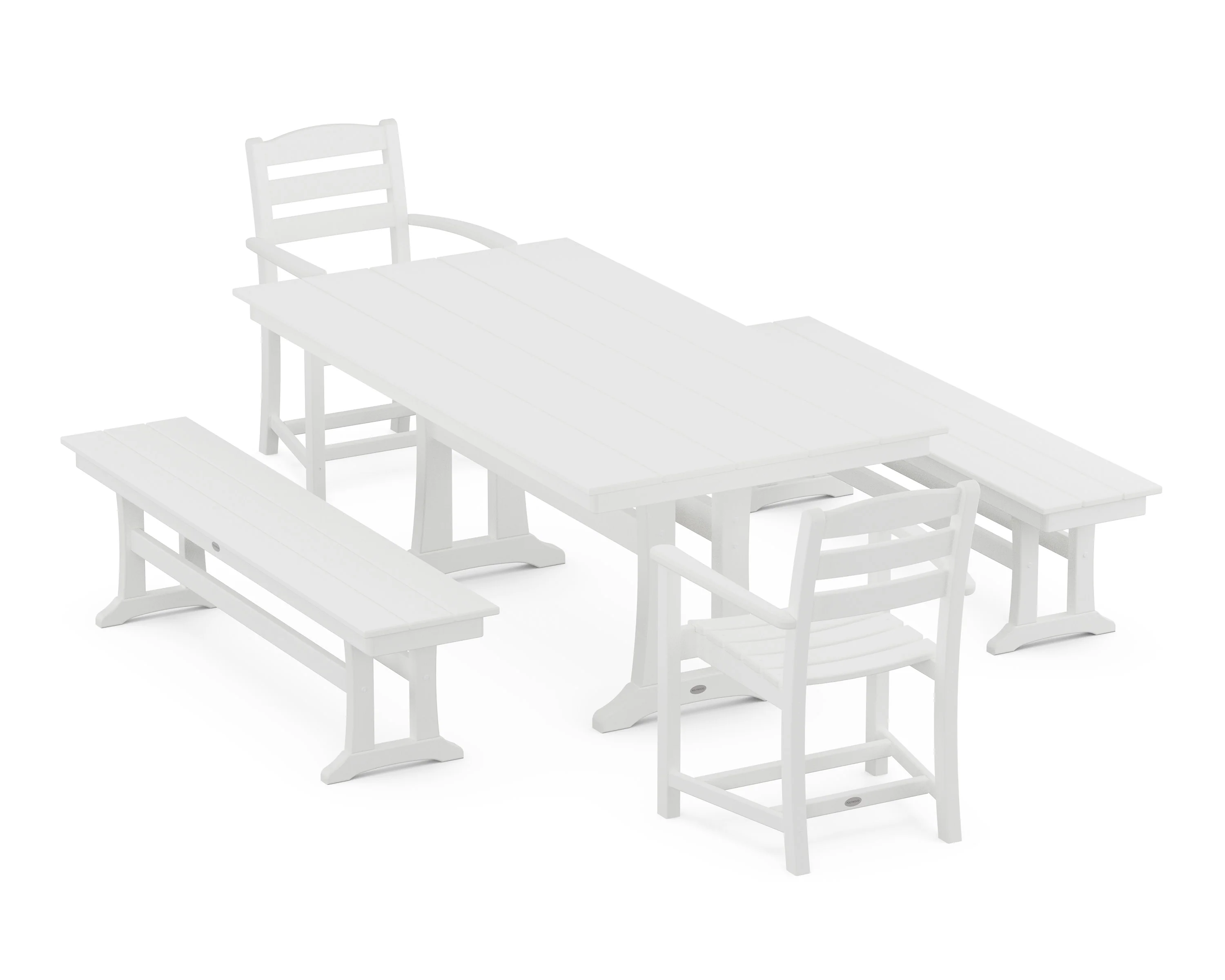 La Casa Cafe 5-Piece Farmhouse Dining Set With Trestle Legs - Image 6
