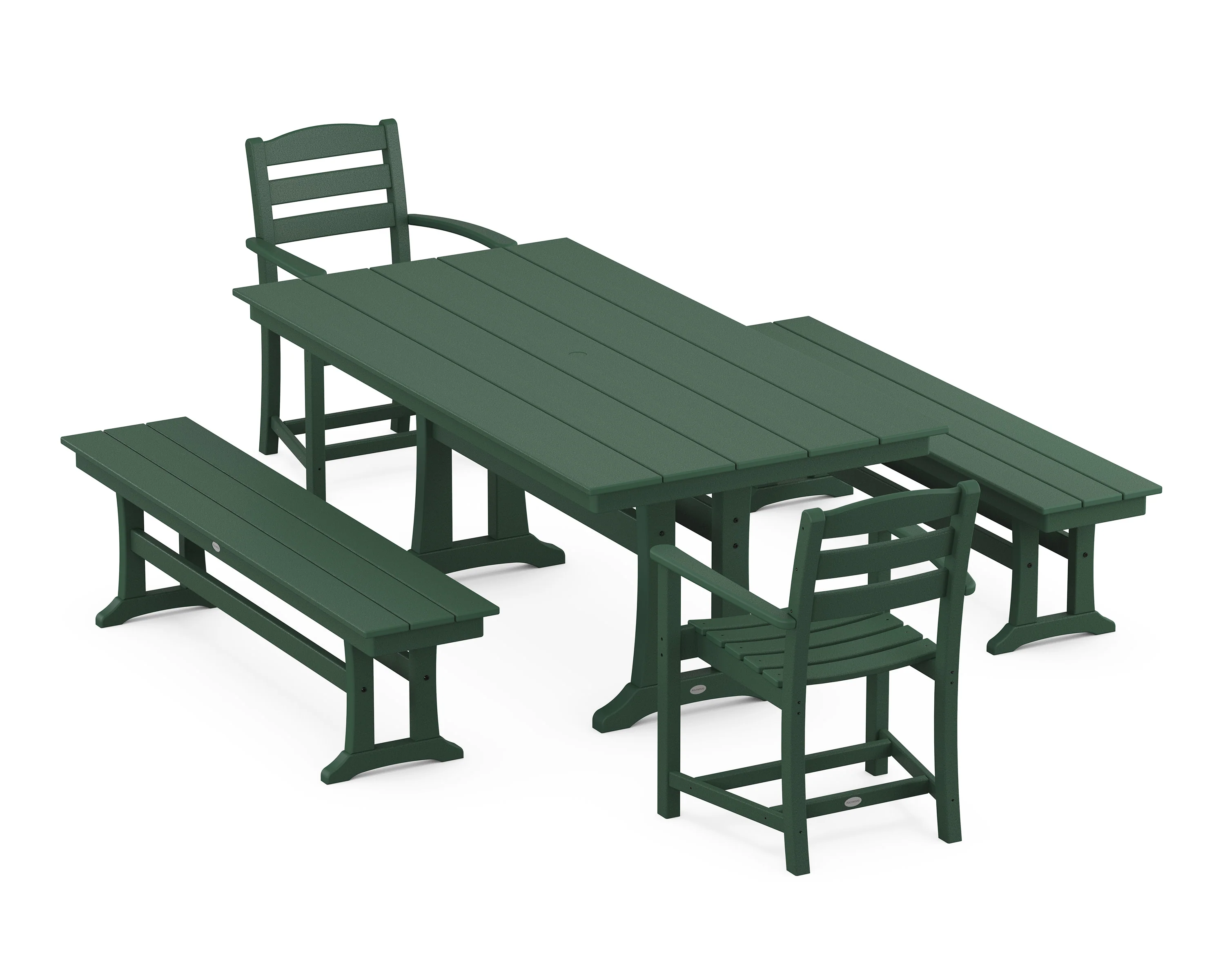 La Casa Cafe 5-Piece Farmhouse Dining Set With Trestle Legs - Image 7