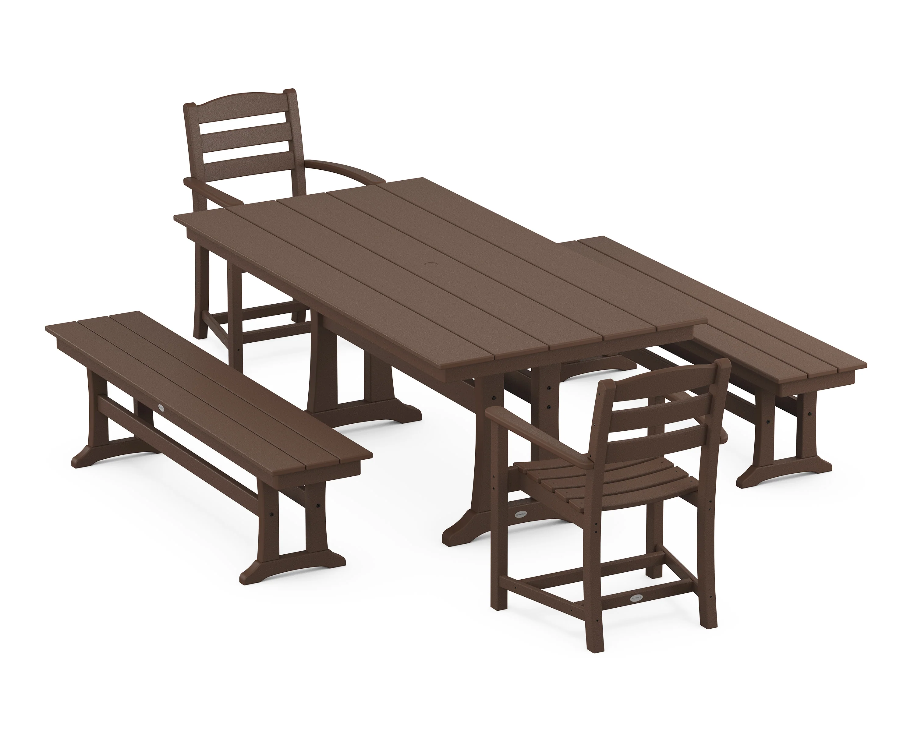 La Casa Cafe 5-Piece Farmhouse Dining Set With Trestle Legs - Image 9