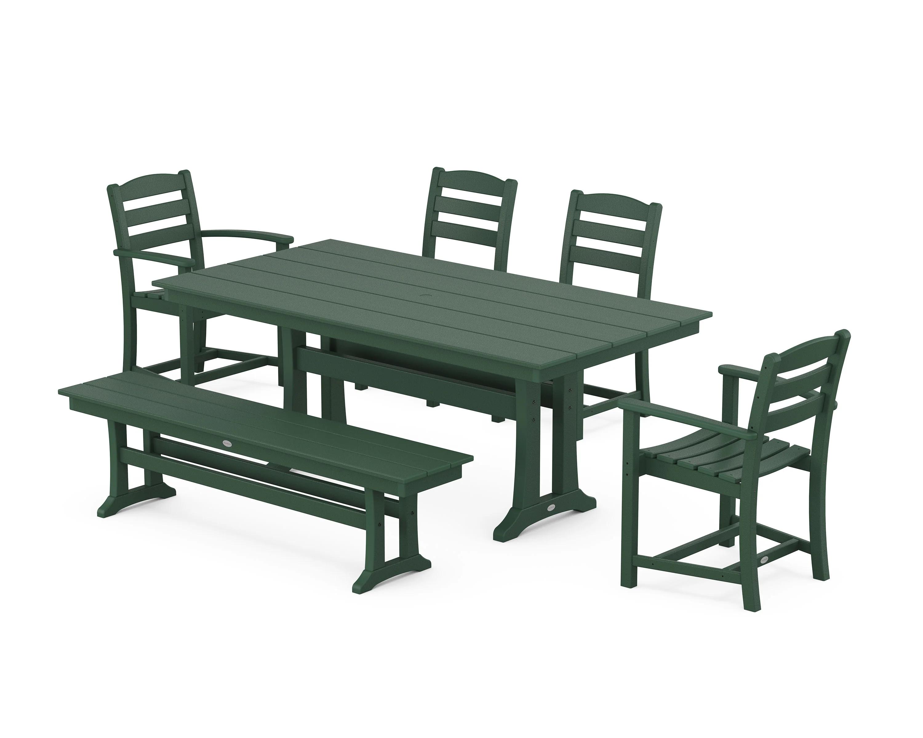 La Casa Cafe 6-Piece Farmhouse Dining Set With Trestle Legs - Image 7