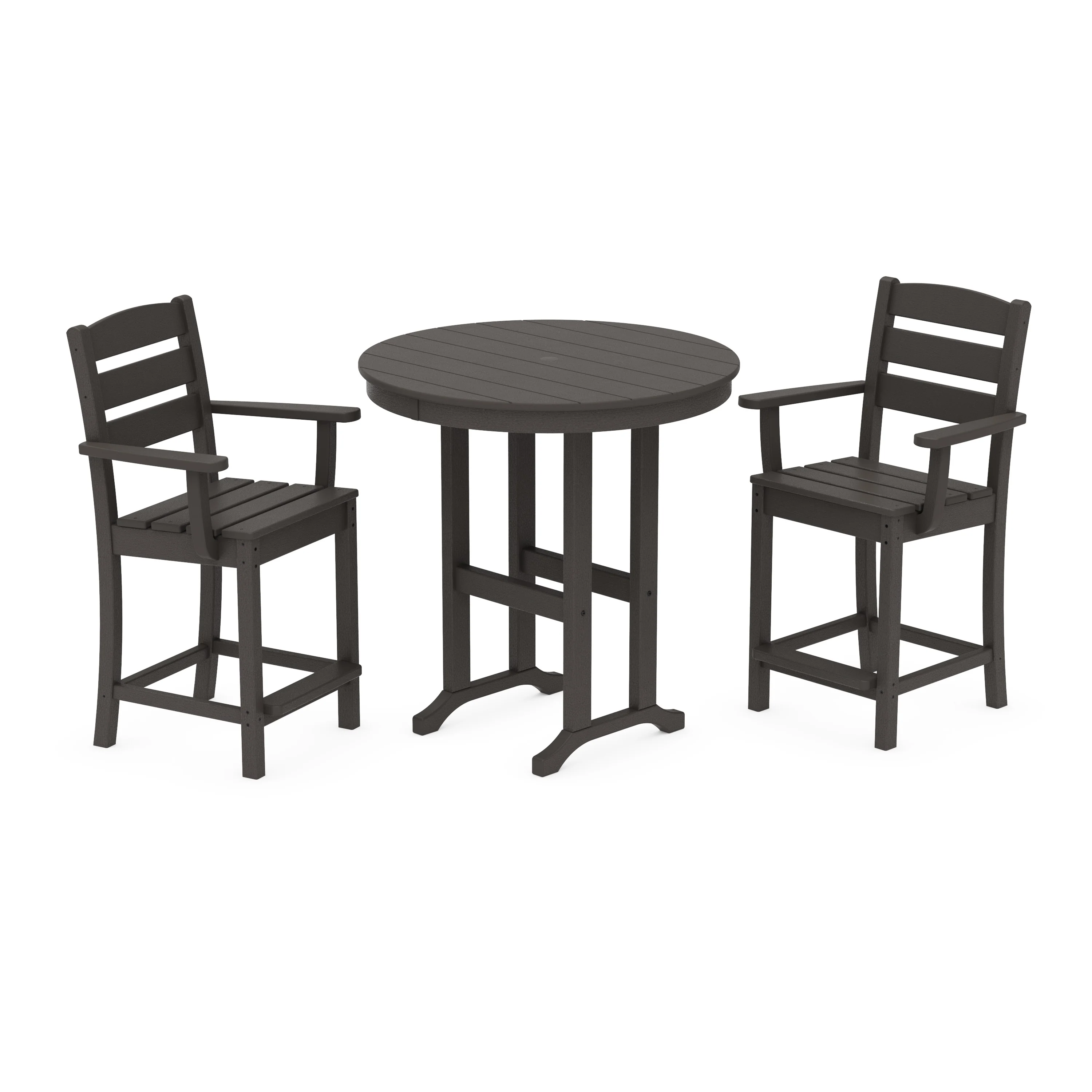 Lakeside 3-Piece Round Farmhouse Arm Chair Counter Set - Image 13