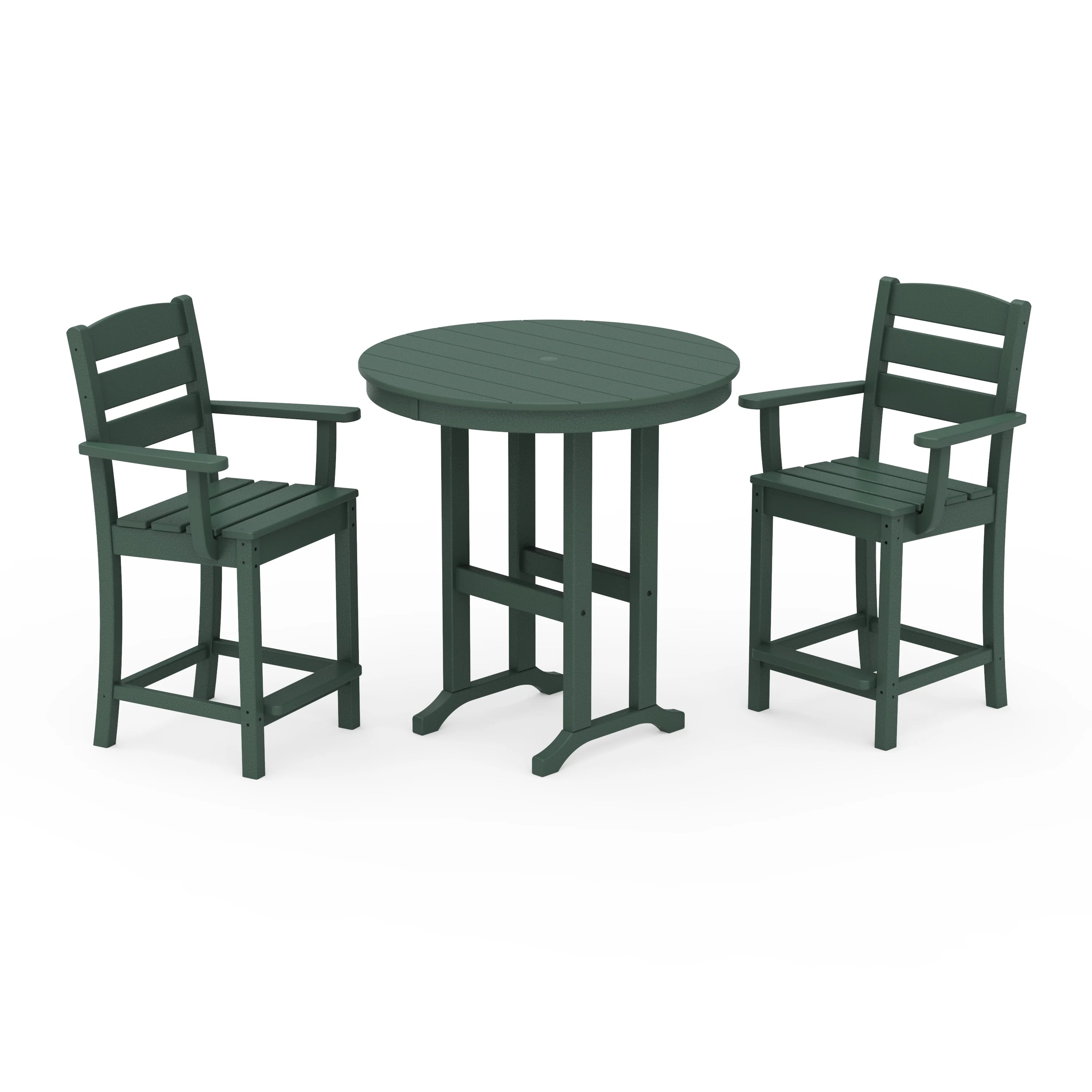 Lakeside 3-Piece Round Farmhouse Arm Chair Counter Set - Image 4