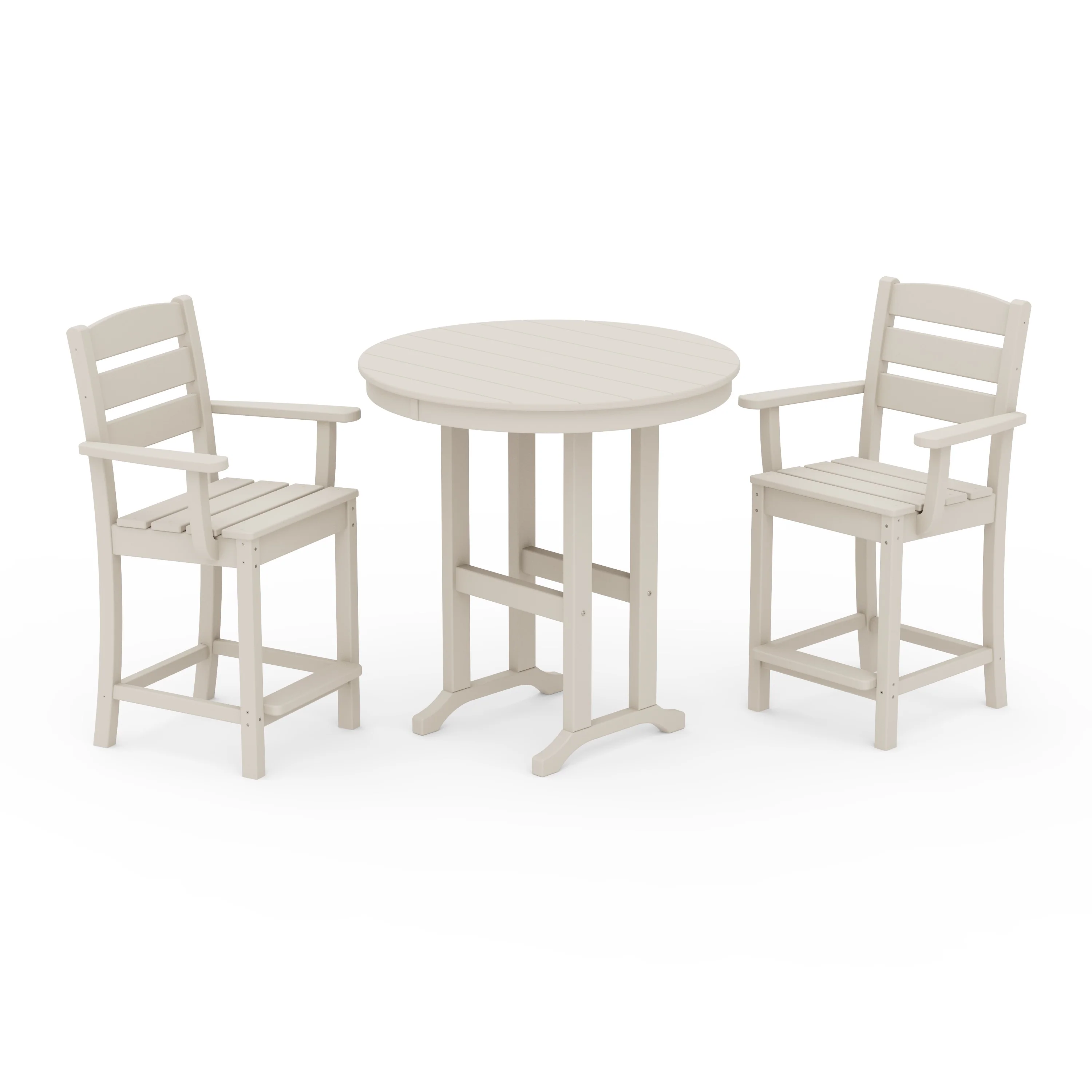 Lakeside 3-Piece Round Farmhouse Arm Chair Counter Set - Image 5