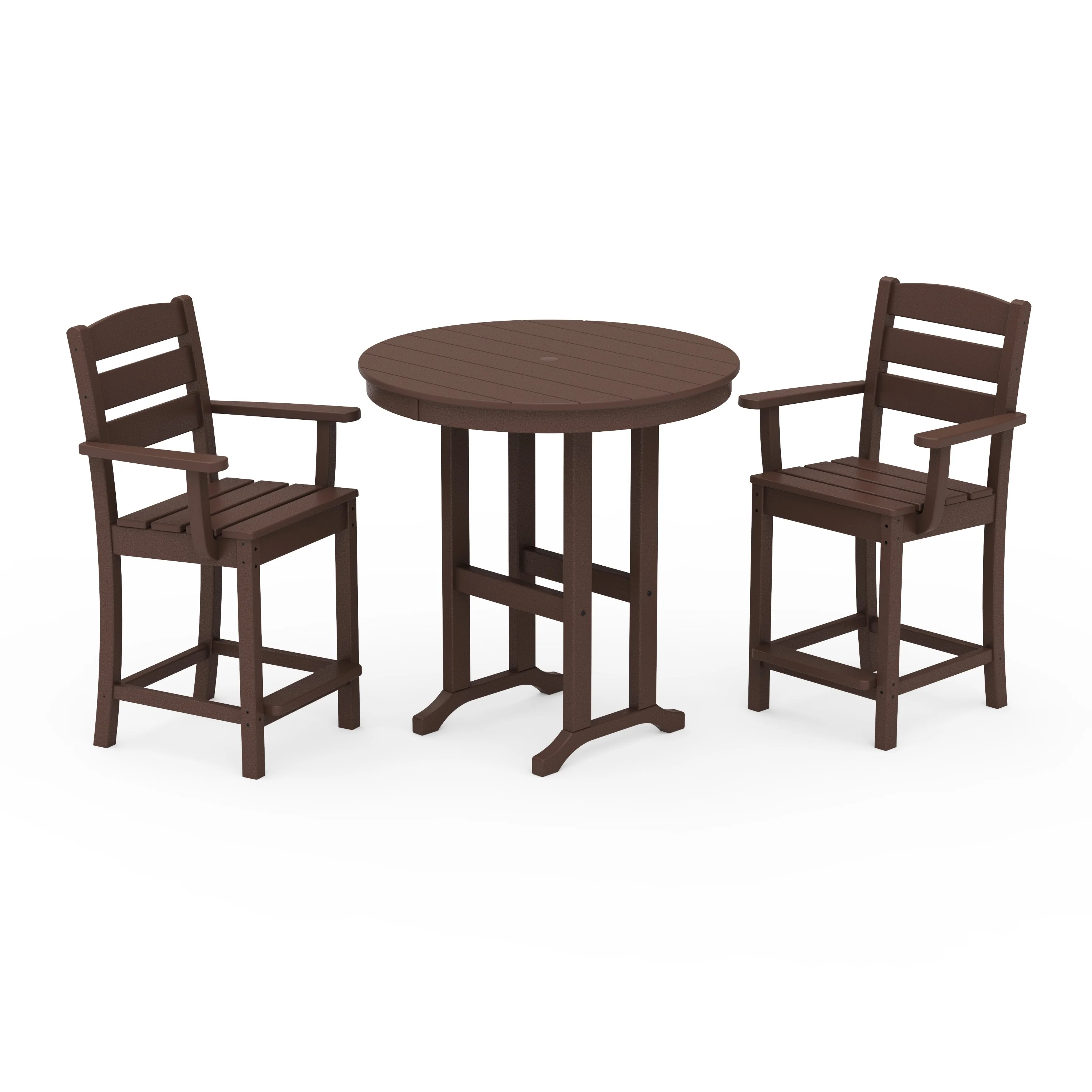 Lakeside 3-Piece Round Farmhouse Arm Chair Counter Set - Image 7