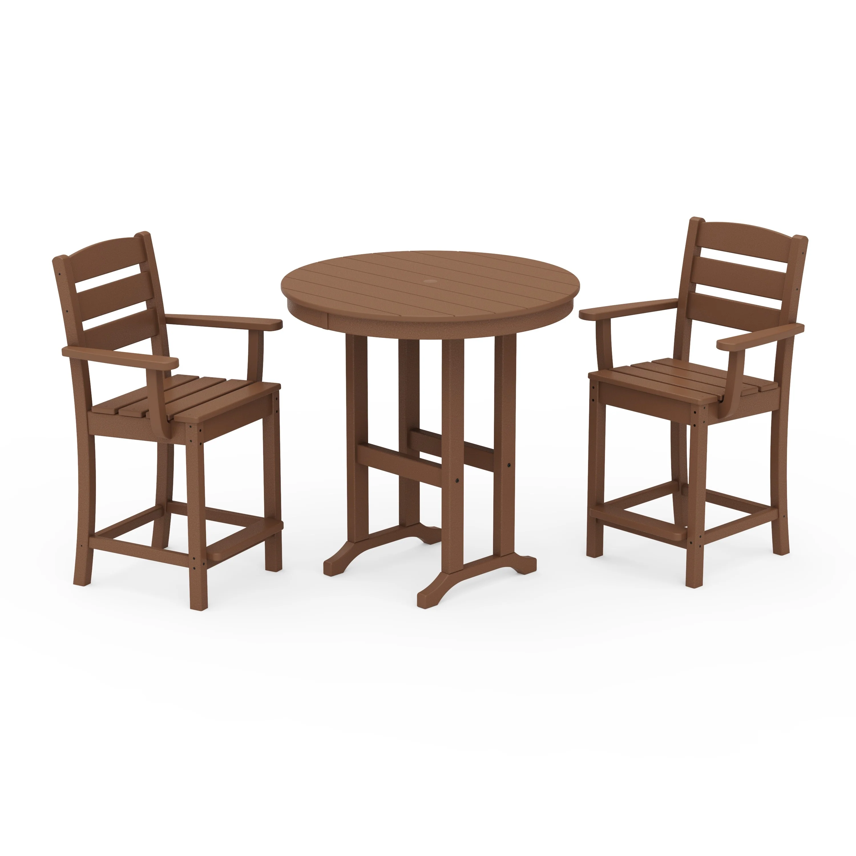 Lakeside 3-Piece Round Farmhouse Arm Chair Counter Set - Image 8