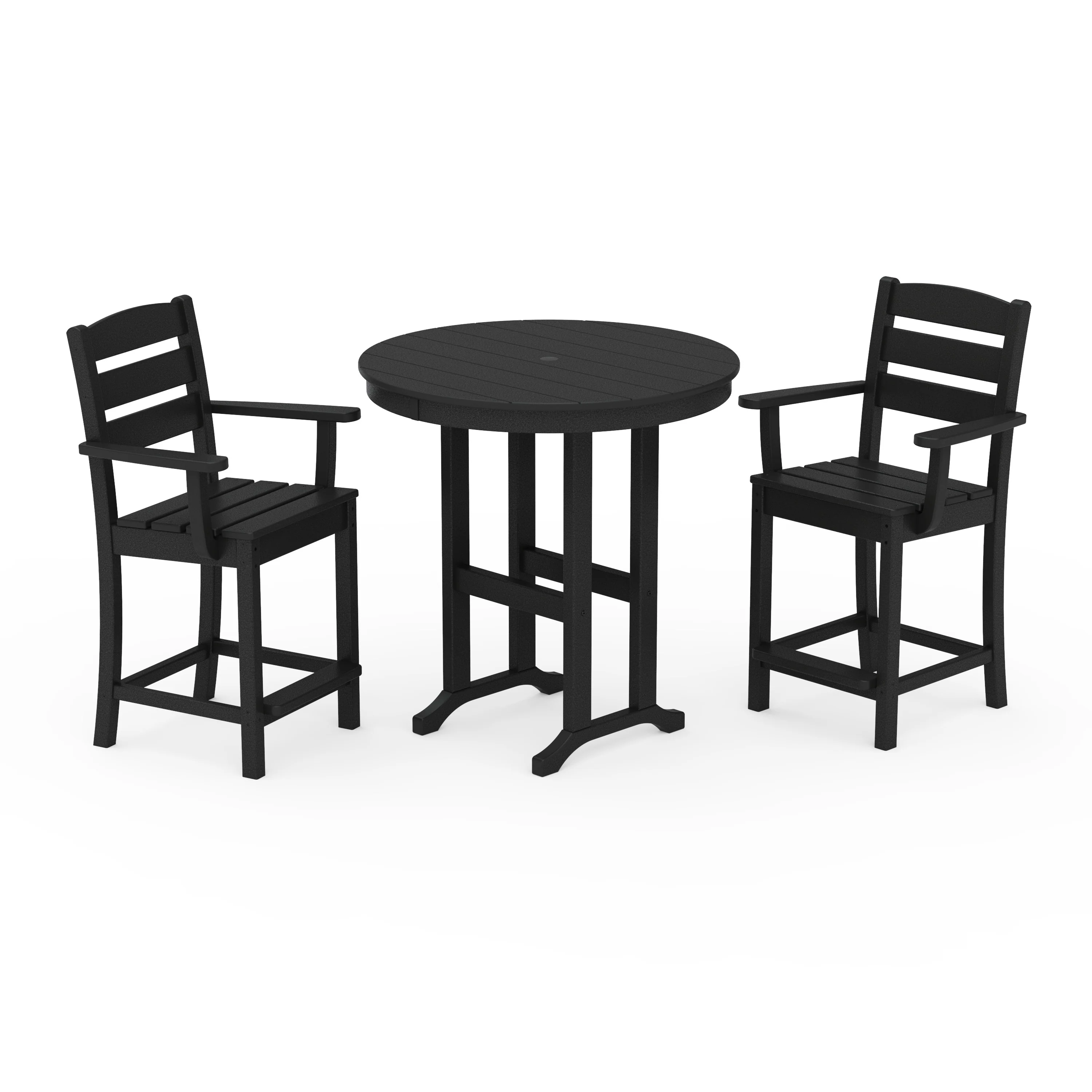 Lakeside 3-Piece Round Farmhouse Arm Chair Counter Set - Image 9