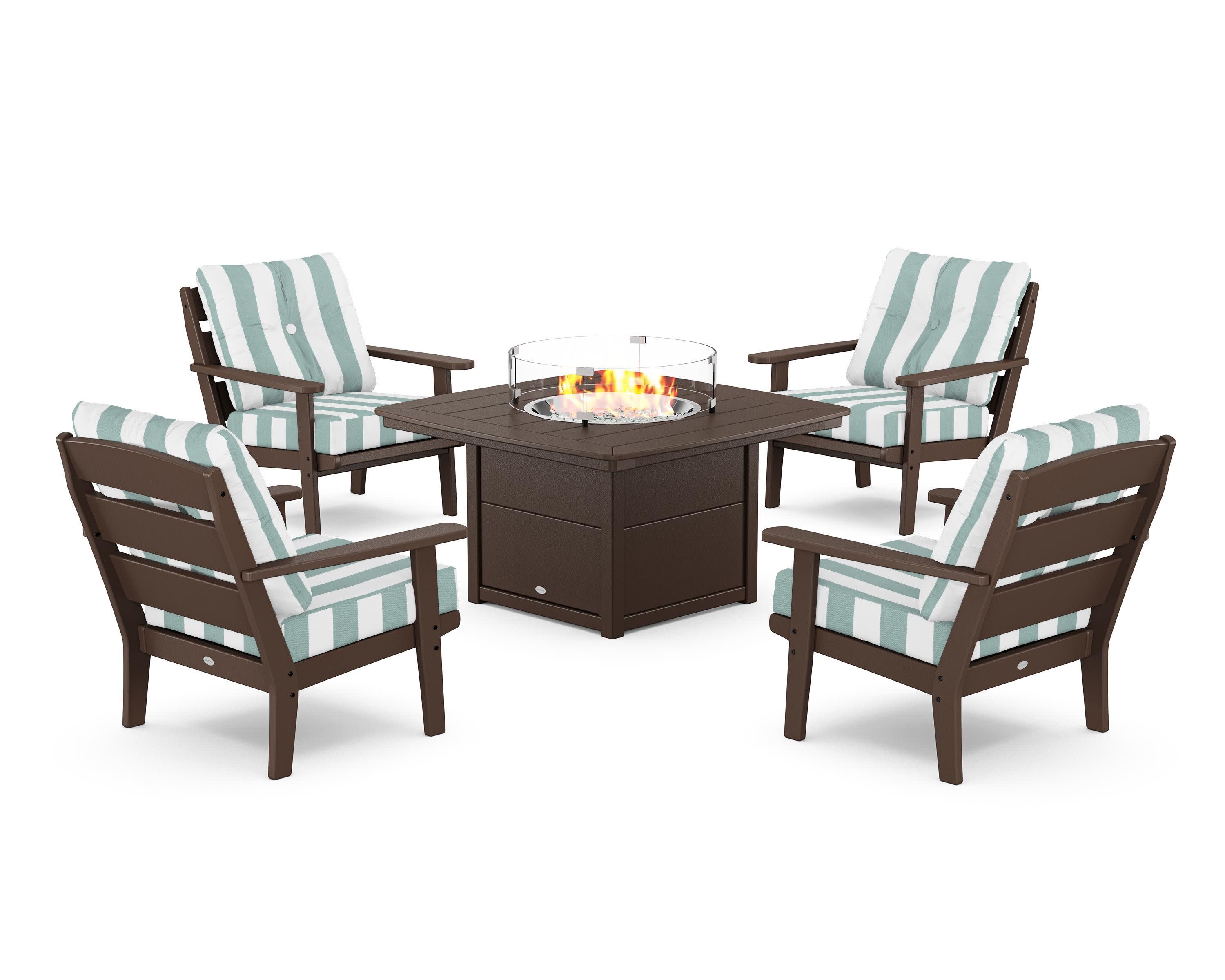 Lakeside 5-Piece Deep Seating Set with Nautical Fire Pit Table - Image 191