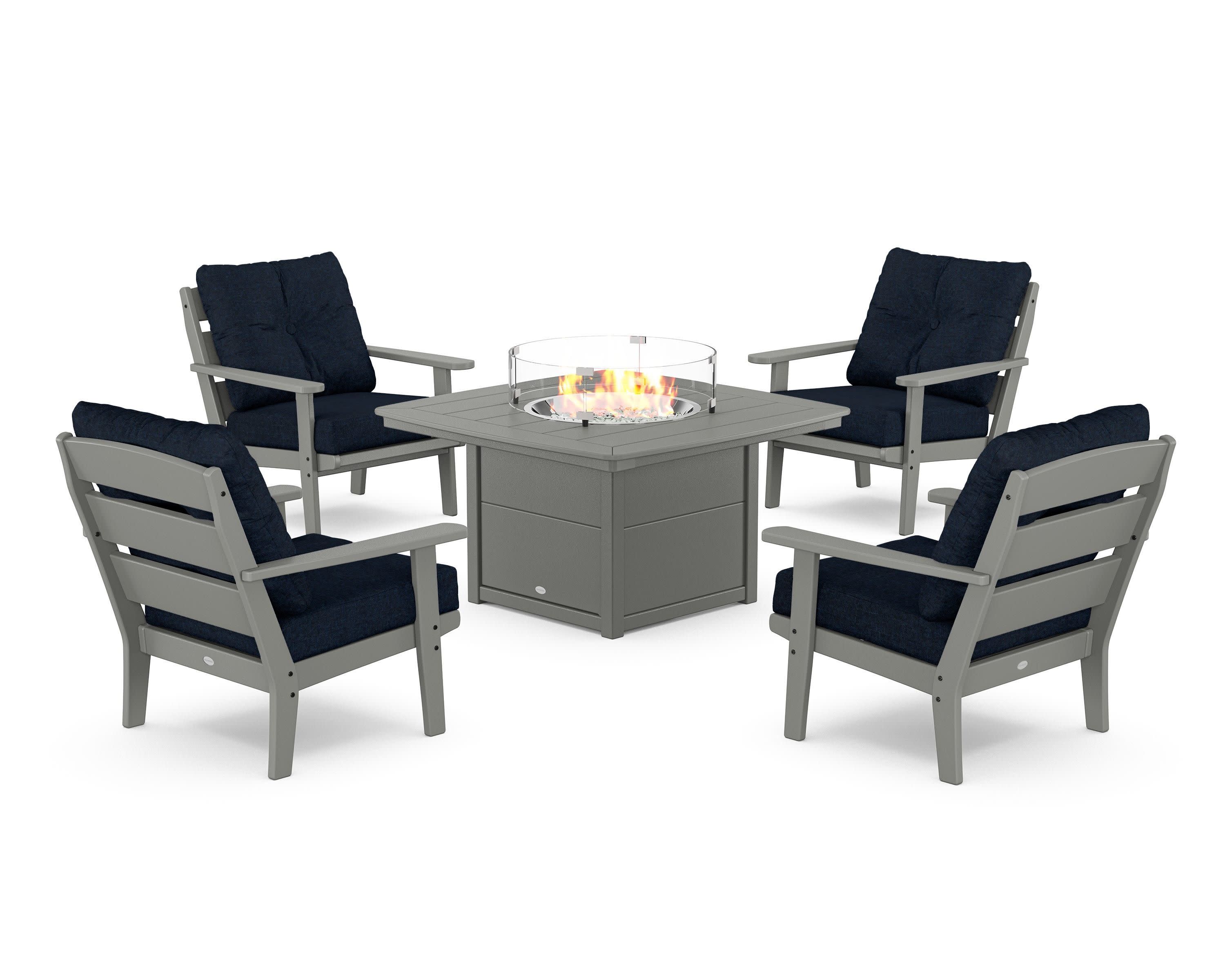 Lakeside 5-Piece Deep Seating Set with Nautical Fire Pit Table - Image 202