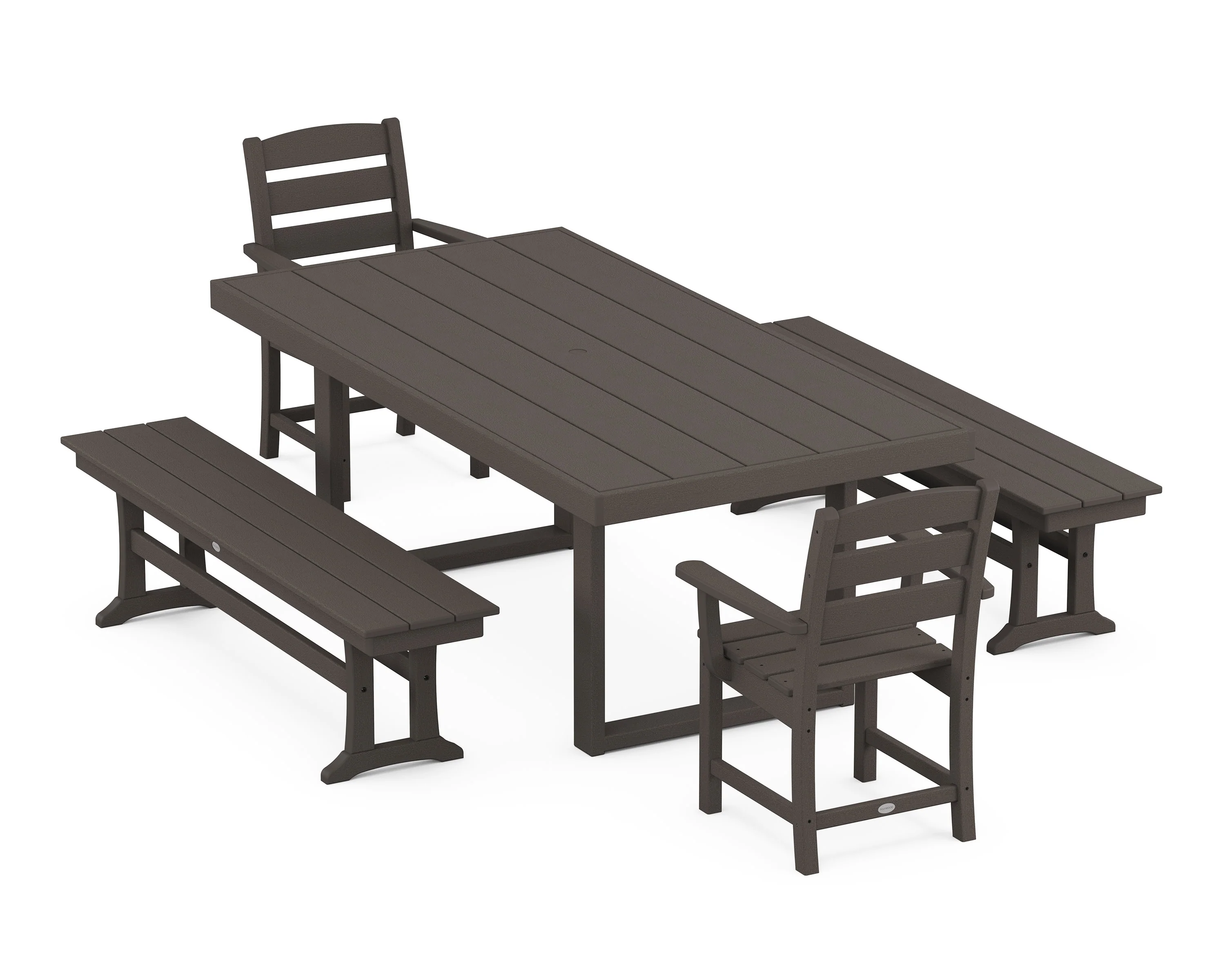Lakeside 5-Piece Dining Set with Benches - Image 10