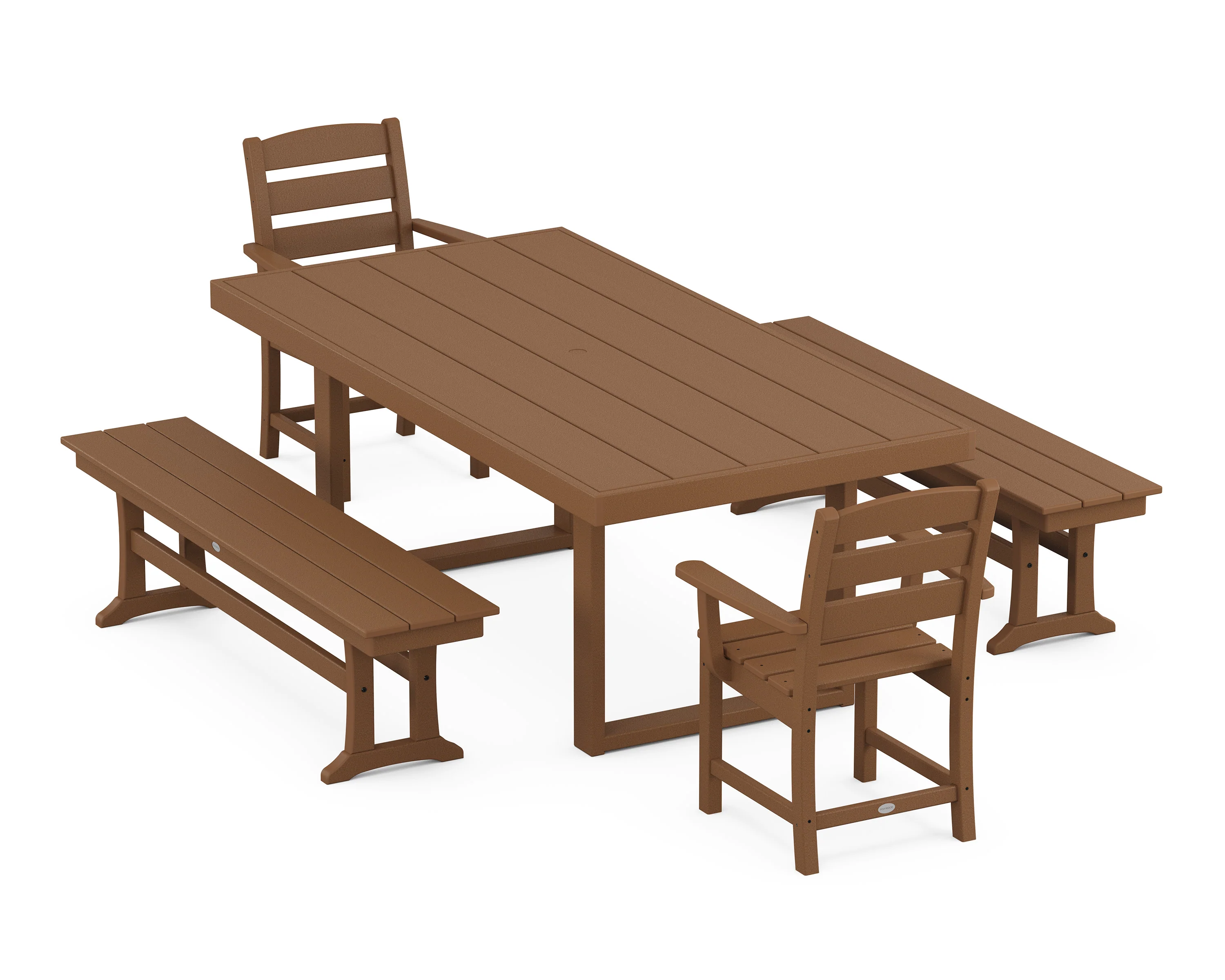 Lakeside 5-Piece Dining Set with Benches - Image 11