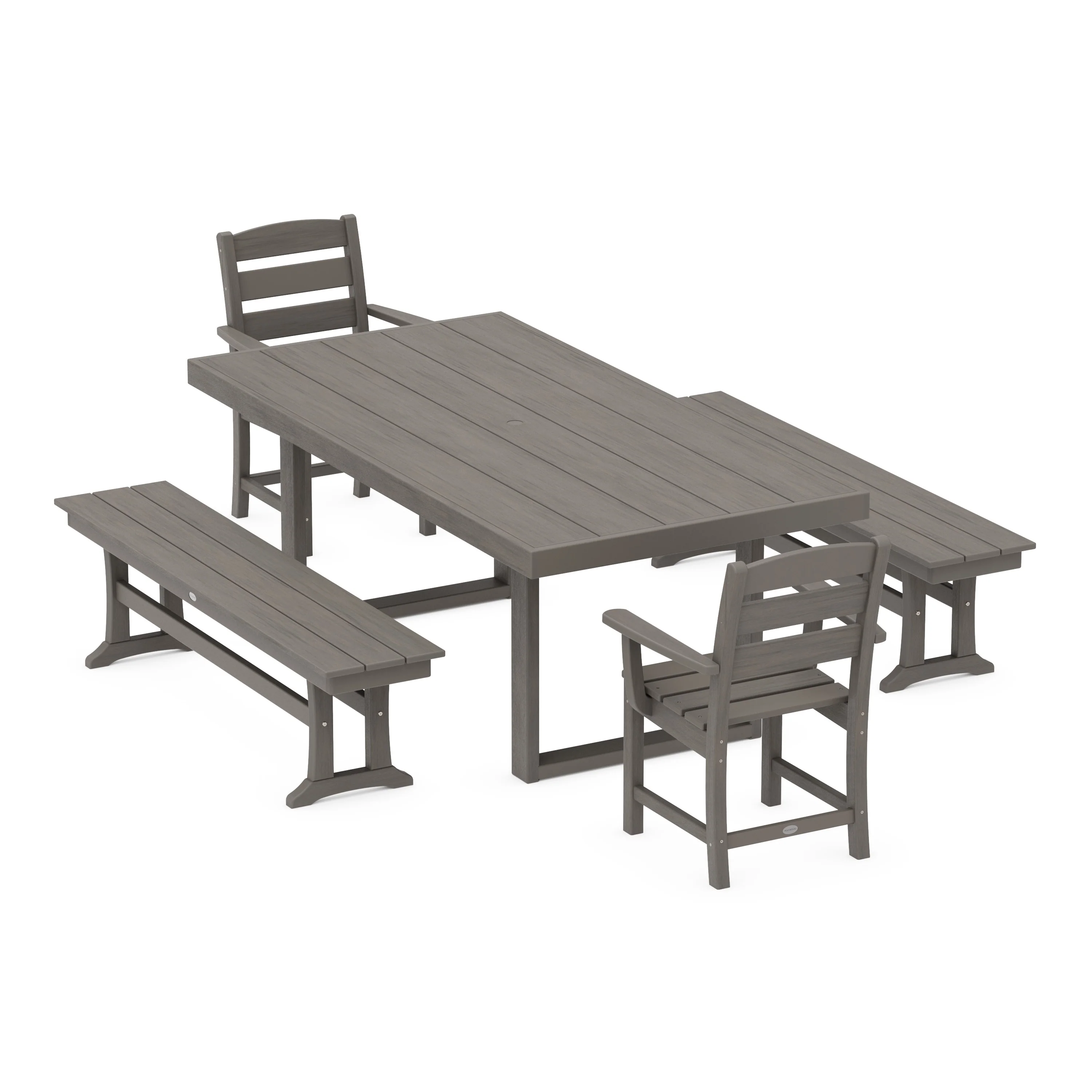Lakeside 5-Piece Dining Set with Benches - Image 13