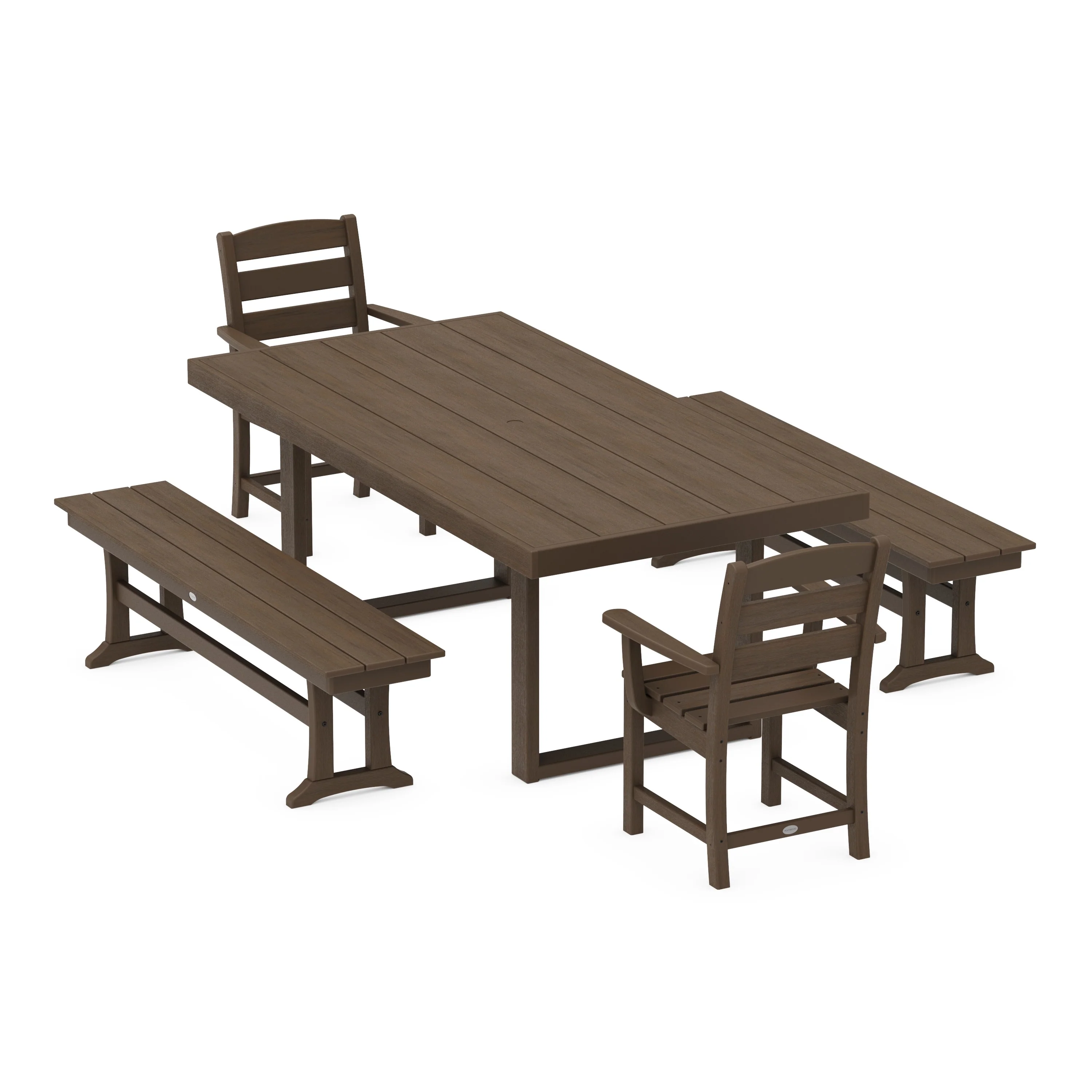 Lakeside 5-Piece Dining Set with Benches - Image 15