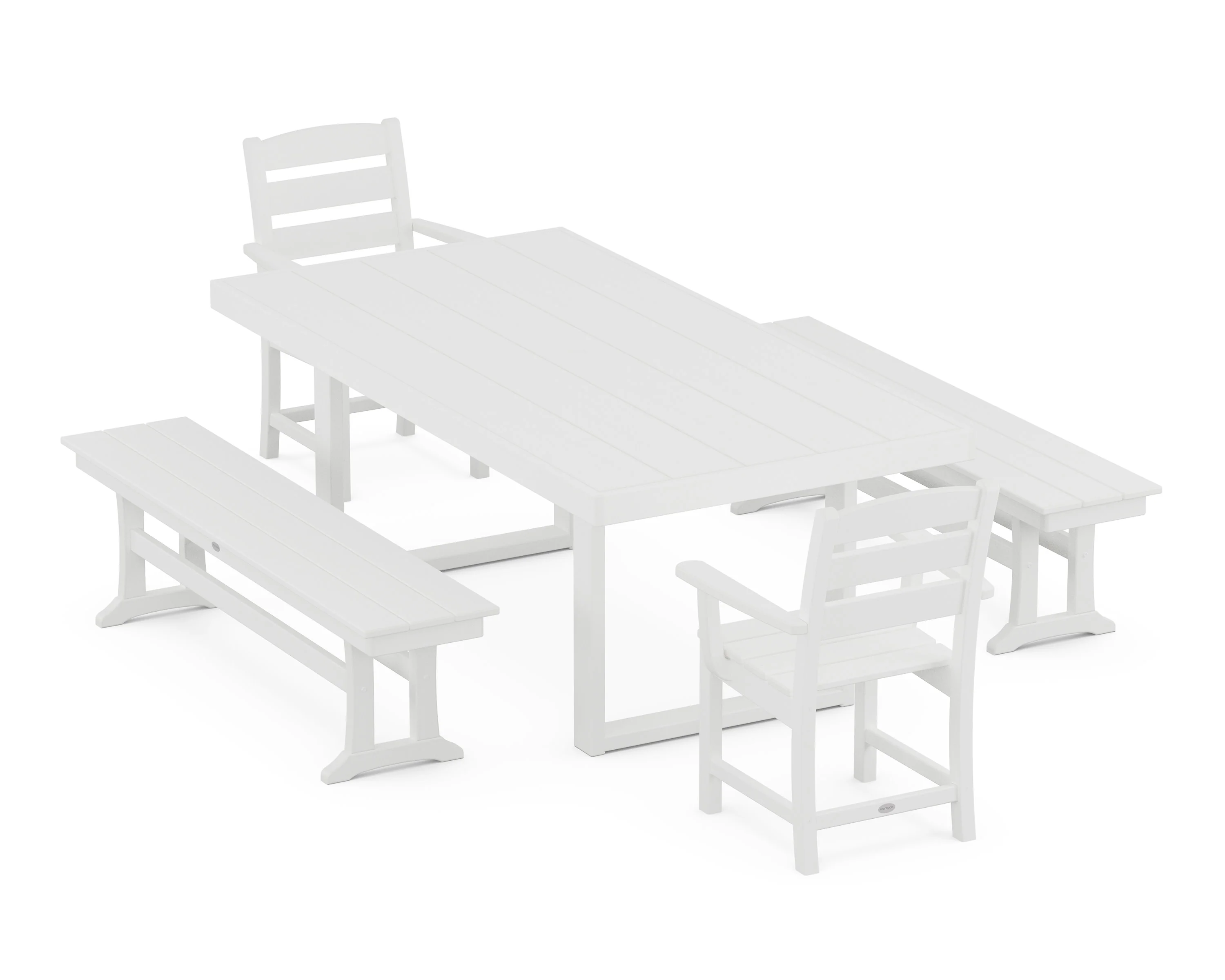 Lakeside 5-Piece Dining Set with Benches - Image 9