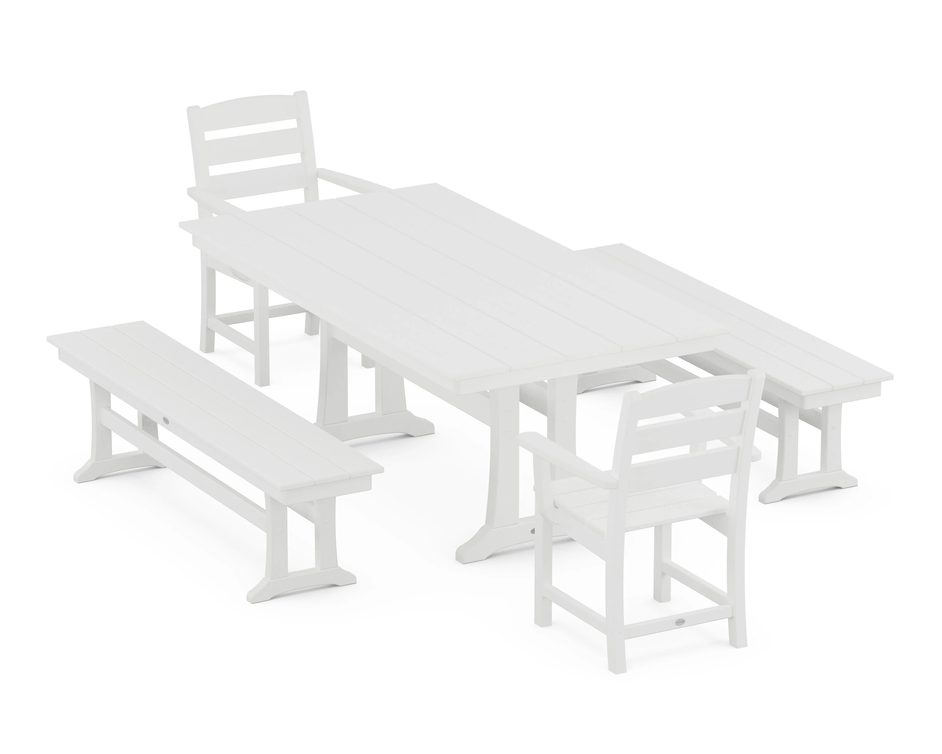 Lakeside 5-Piece Farmhouse Dining Set With Trestle Legs - Image 10