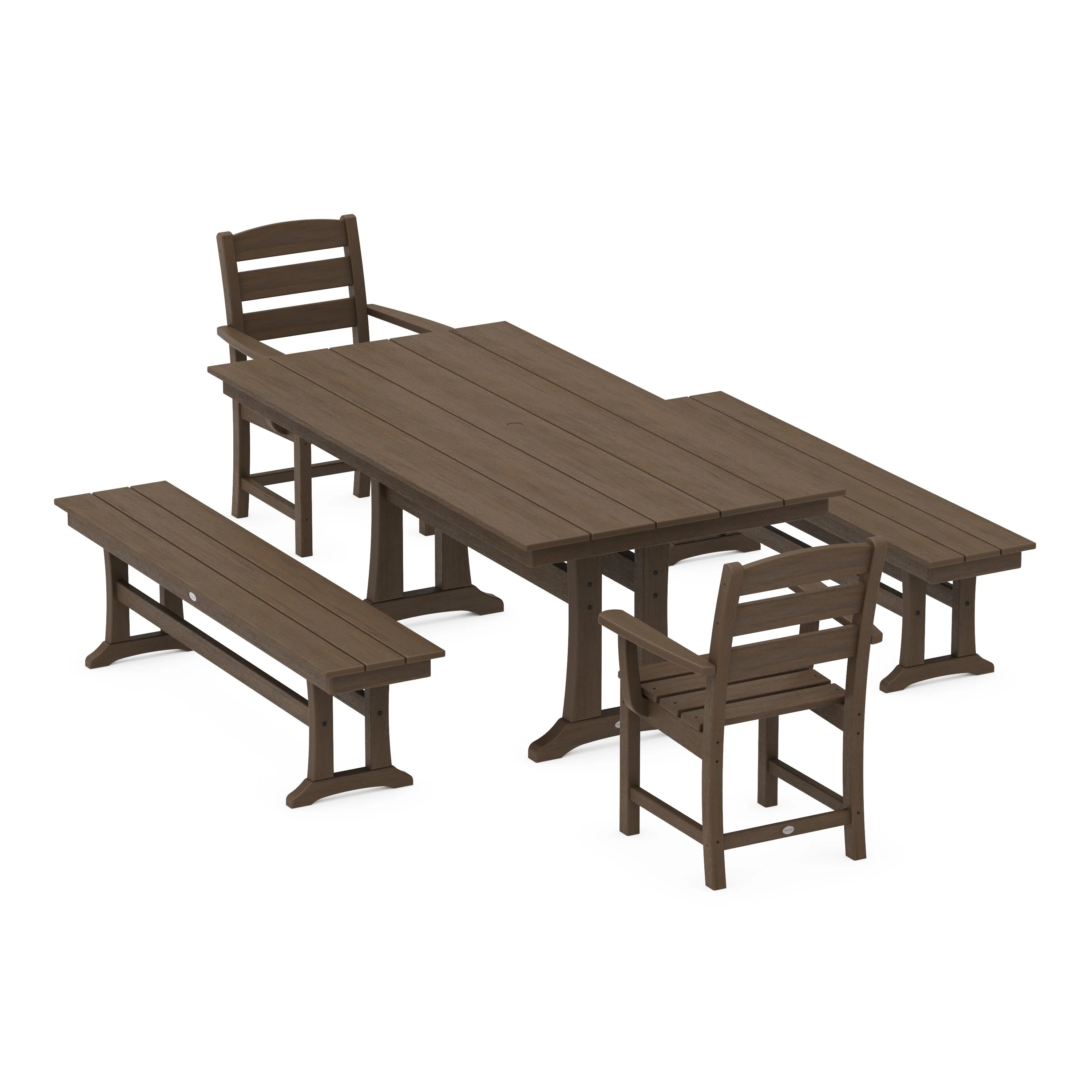 Lakeside 5-Piece Farmhouse Dining Set With Trestle Legs - Image 13