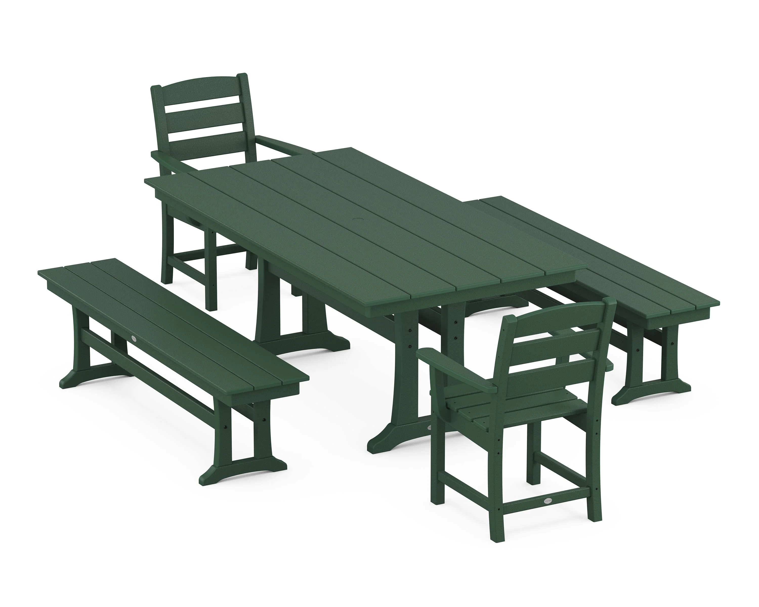 Lakeside 5-Piece Farmhouse Dining Set With Trestle Legs - Image 6