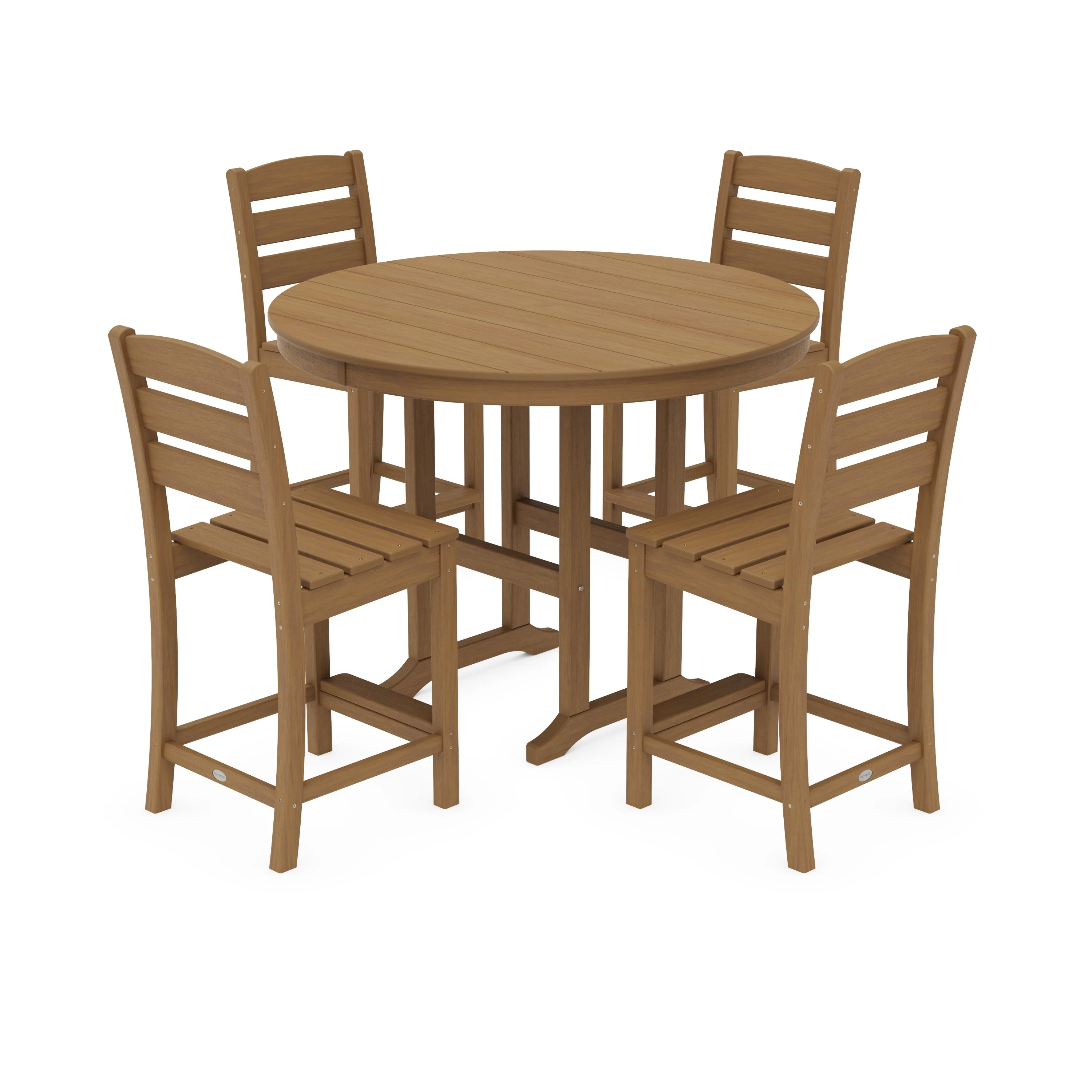 Lakeside 5-Piece Farmhouse Round Side Chair Counter Set - Image 10