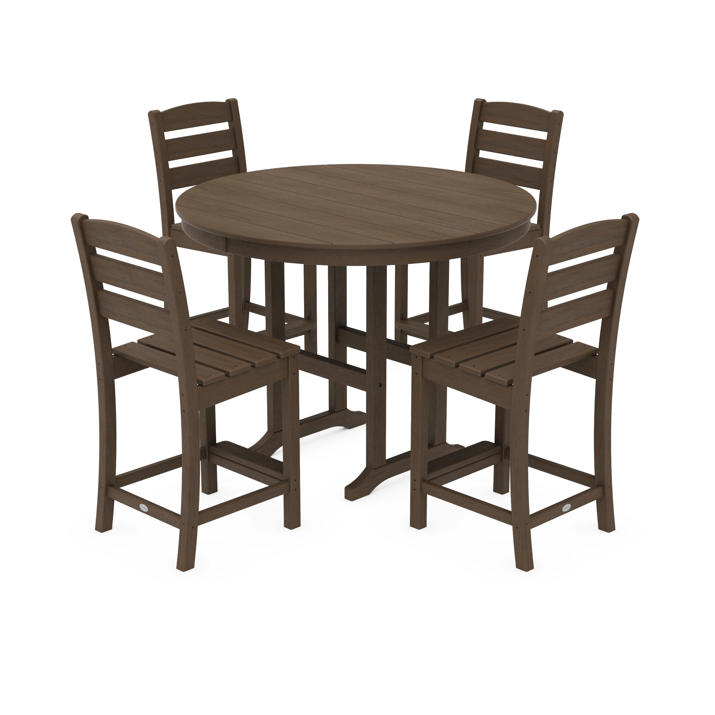 Lakeside 5-Piece Farmhouse Round Side Chair Counter Set - Image 11