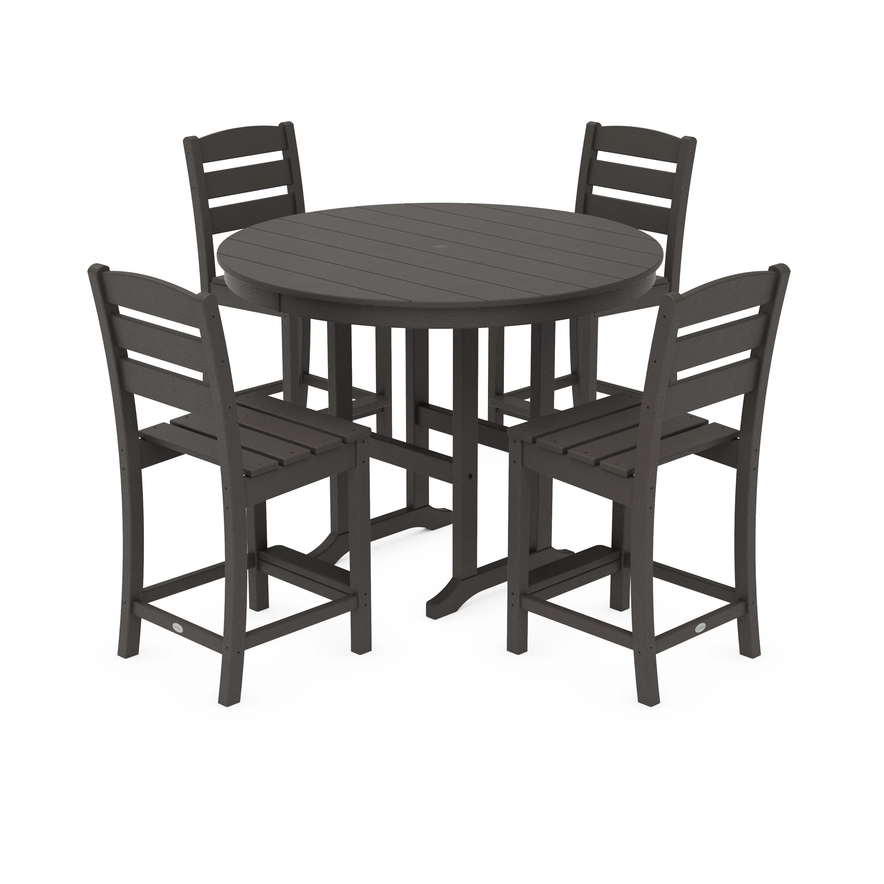 Lakeside 5-Piece Farmhouse Round Side Chair Counter Set - Image 12