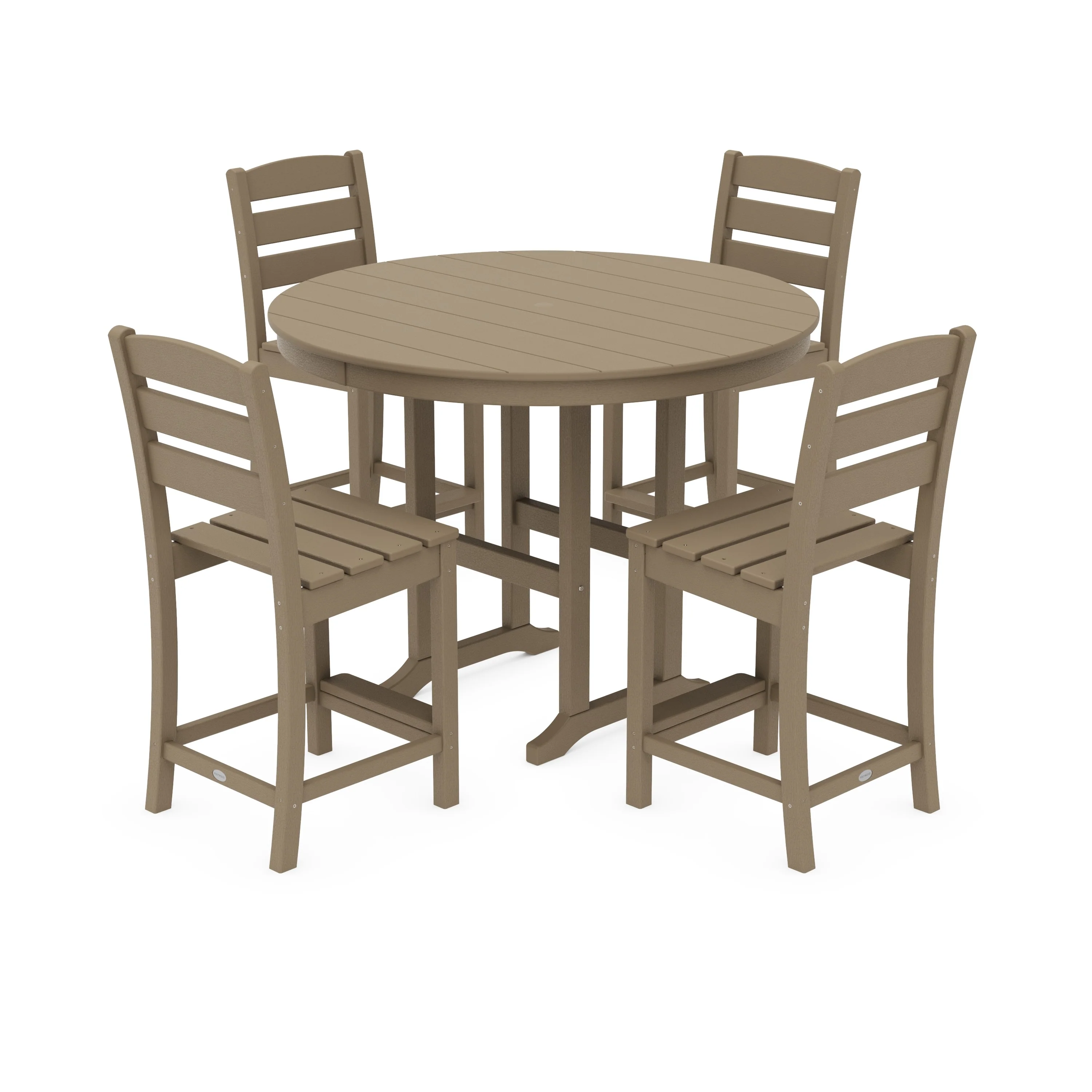 Lakeside 5-Piece Farmhouse Round Side Chair Counter Set - Image 13
