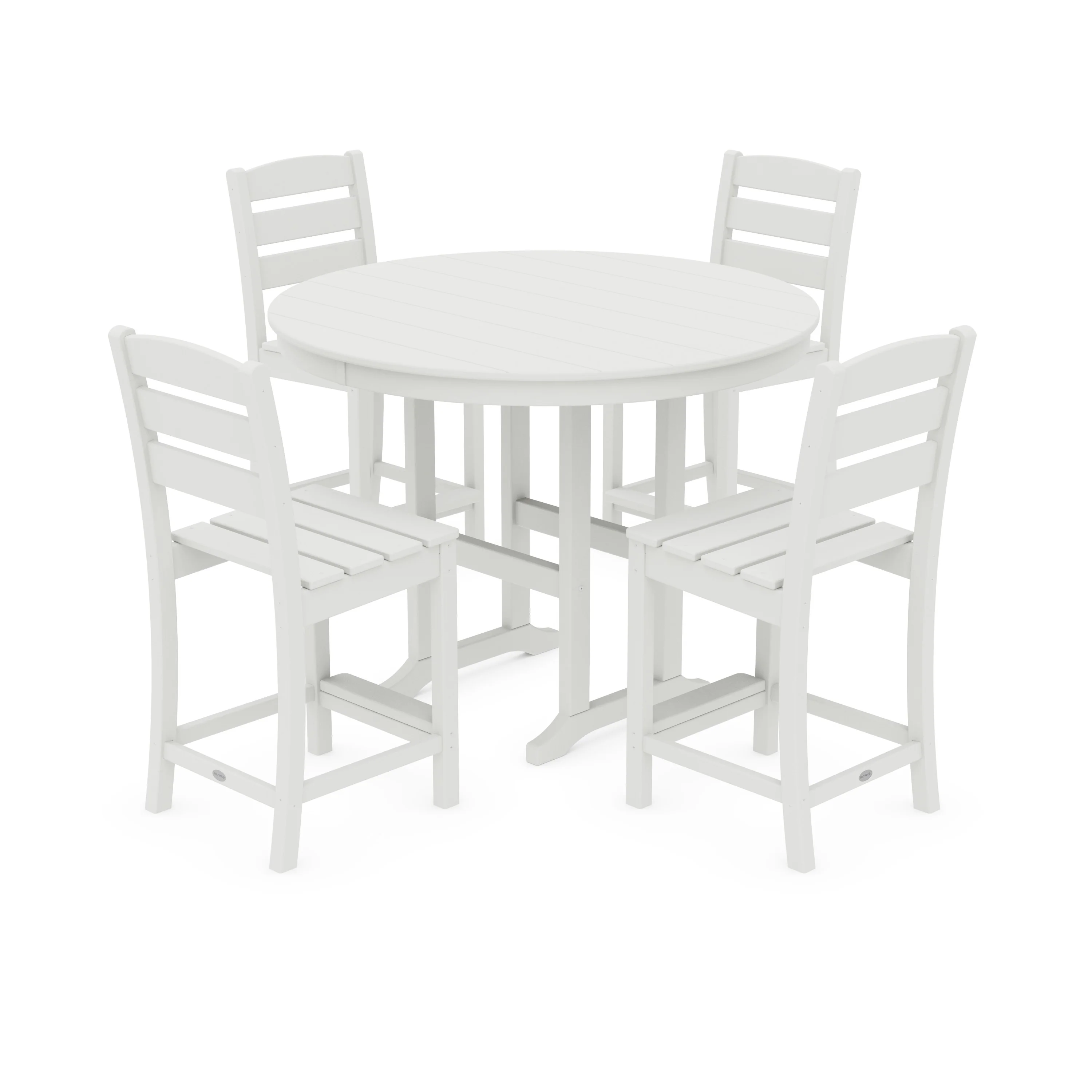 Lakeside 5-Piece Farmhouse Round Side Chair Counter Set - Image 14