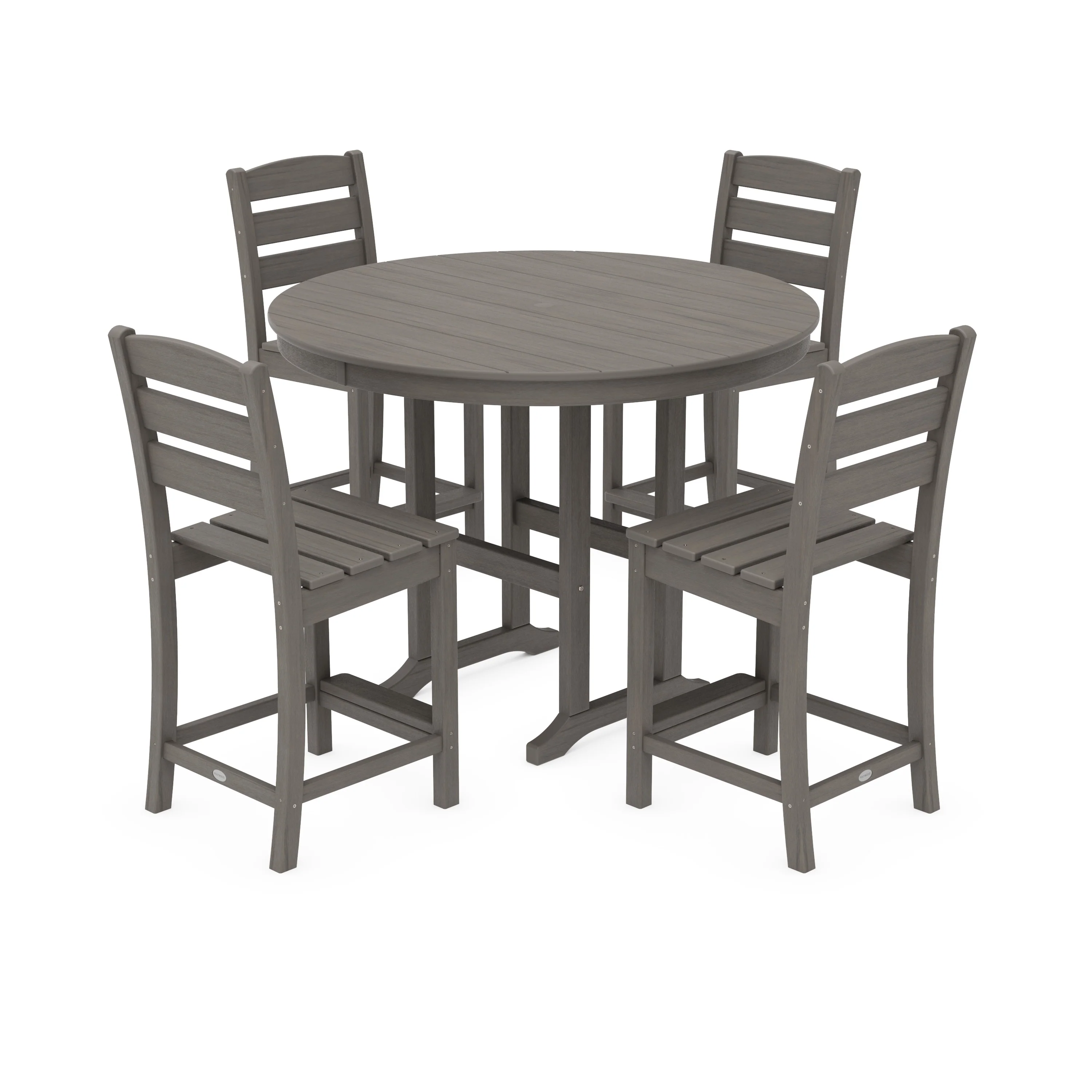 Lakeside 5-Piece Farmhouse Round Side Chair Counter Set - Image 15