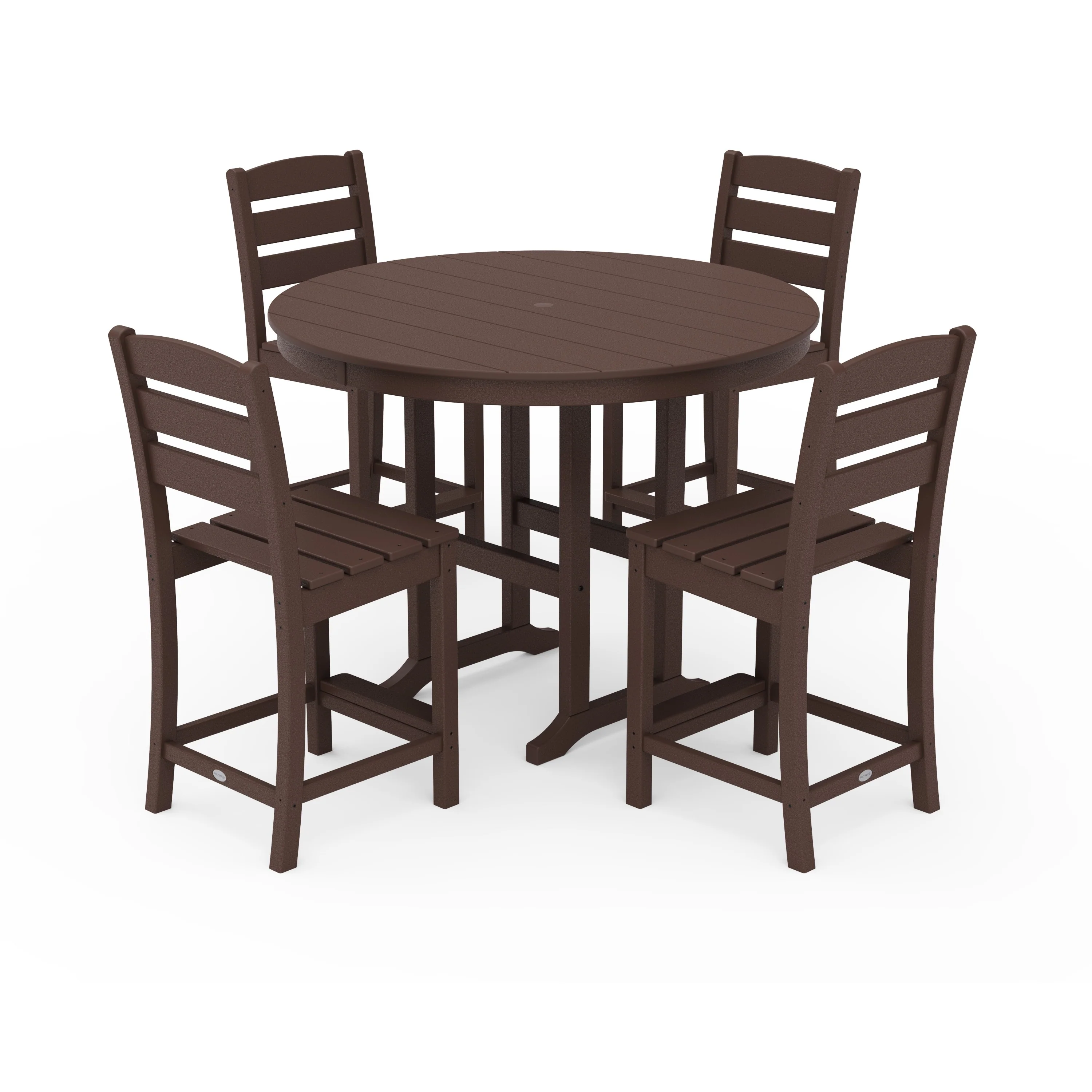 Lakeside 5-Piece Farmhouse Round Side Chair Counter Set - Image 4