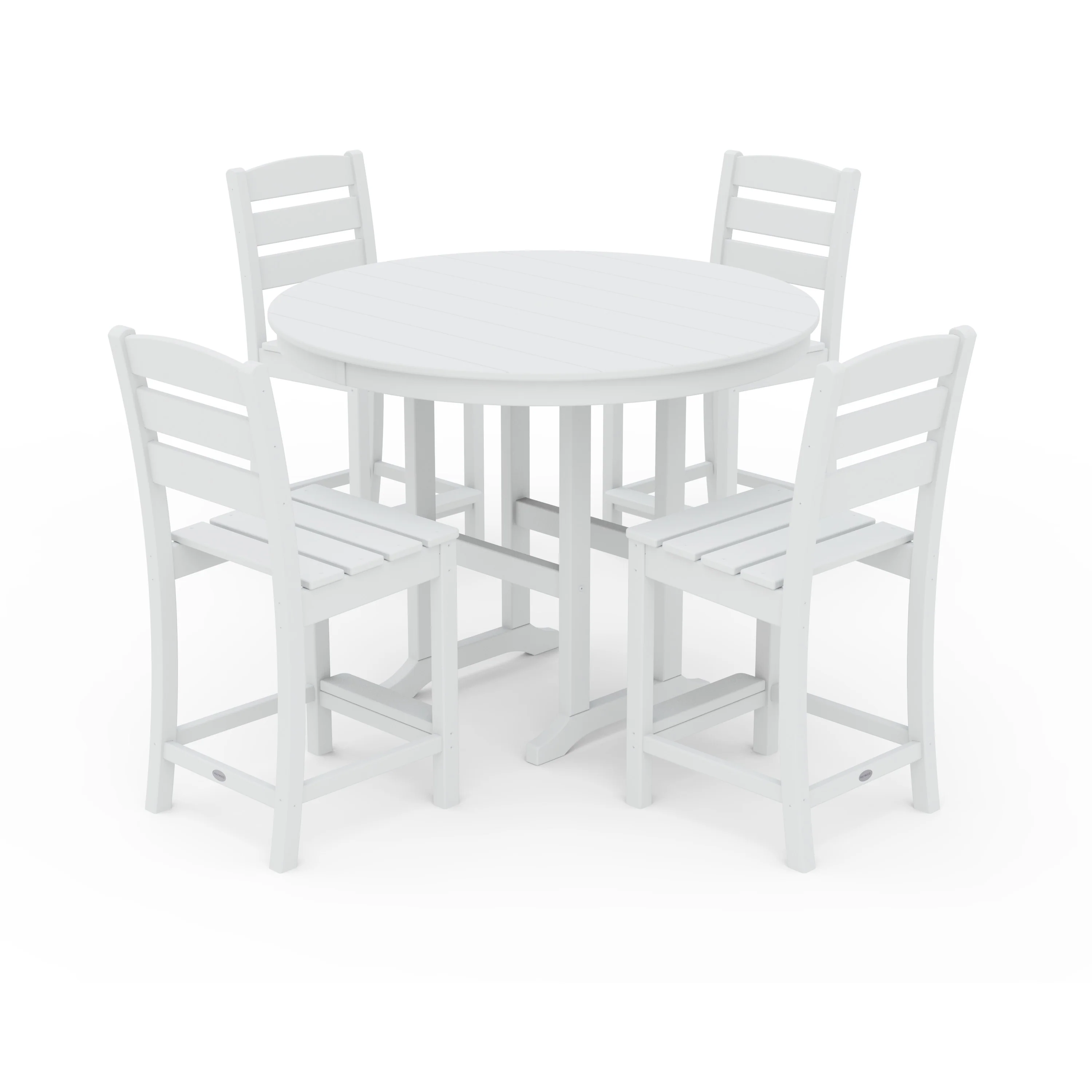 Lakeside 5-Piece Farmhouse Round Side Chair Counter Set - Image 5