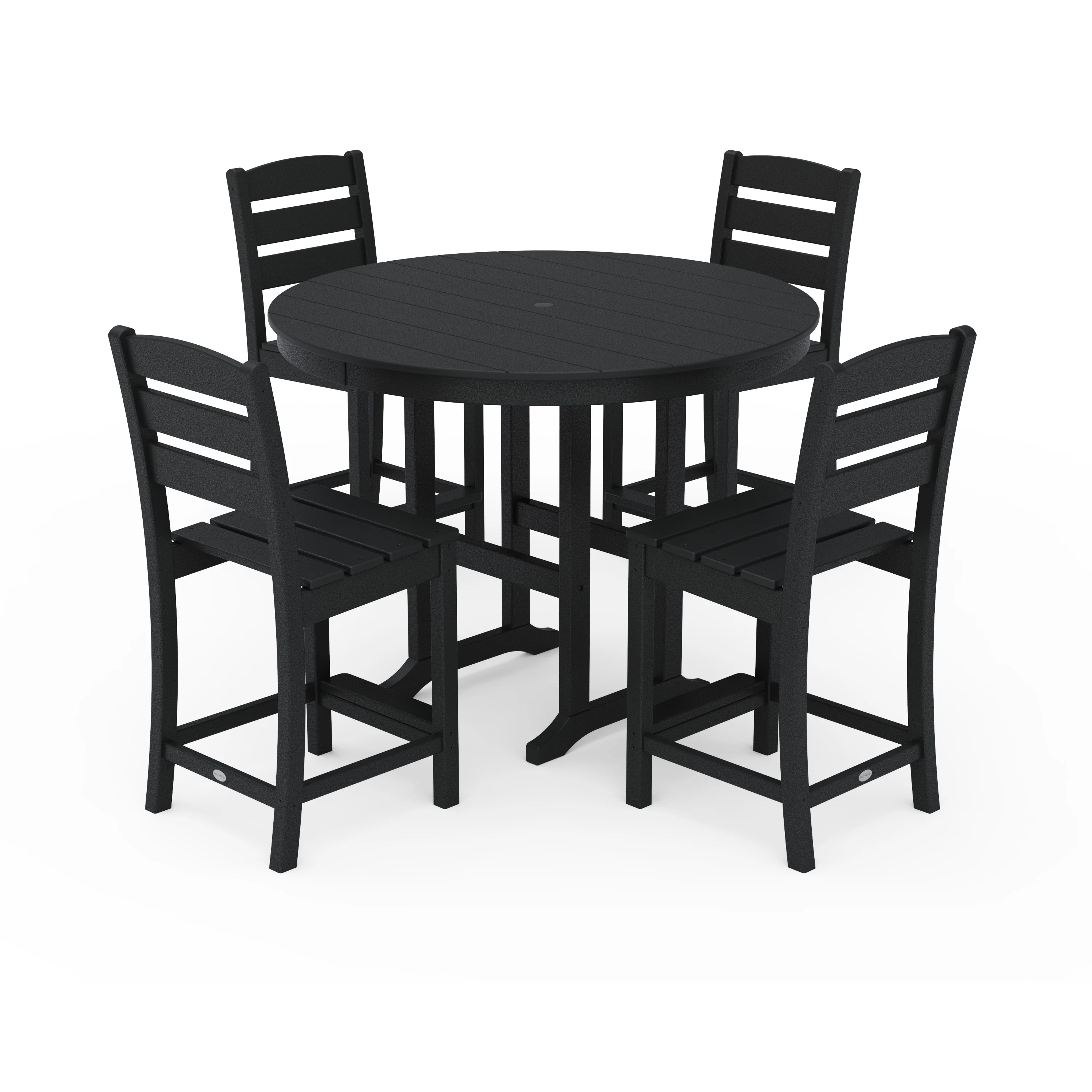 Lakeside 5-Piece Farmhouse Round Side Chair Counter Set - Image 6