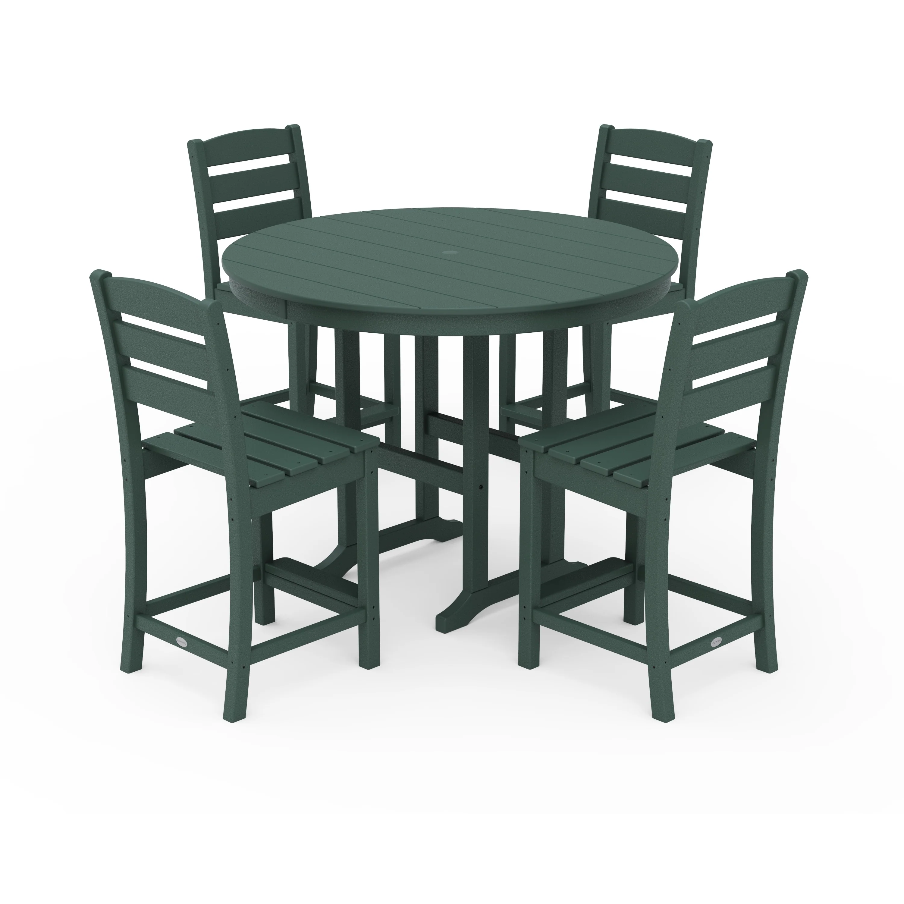 Lakeside 5-Piece Farmhouse Round Side Chair Counter Set - Image 7