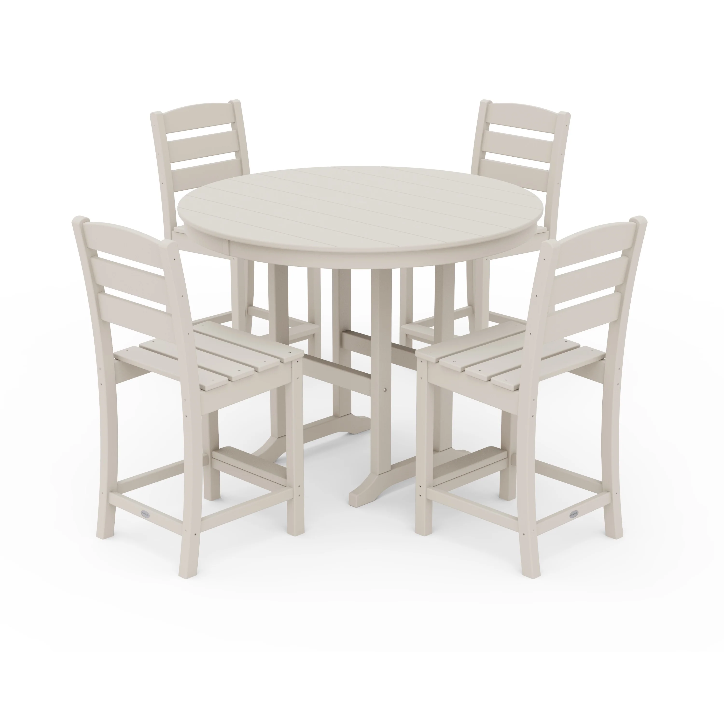 Lakeside 5-Piece Farmhouse Round Side Chair Counter Set - Image 8