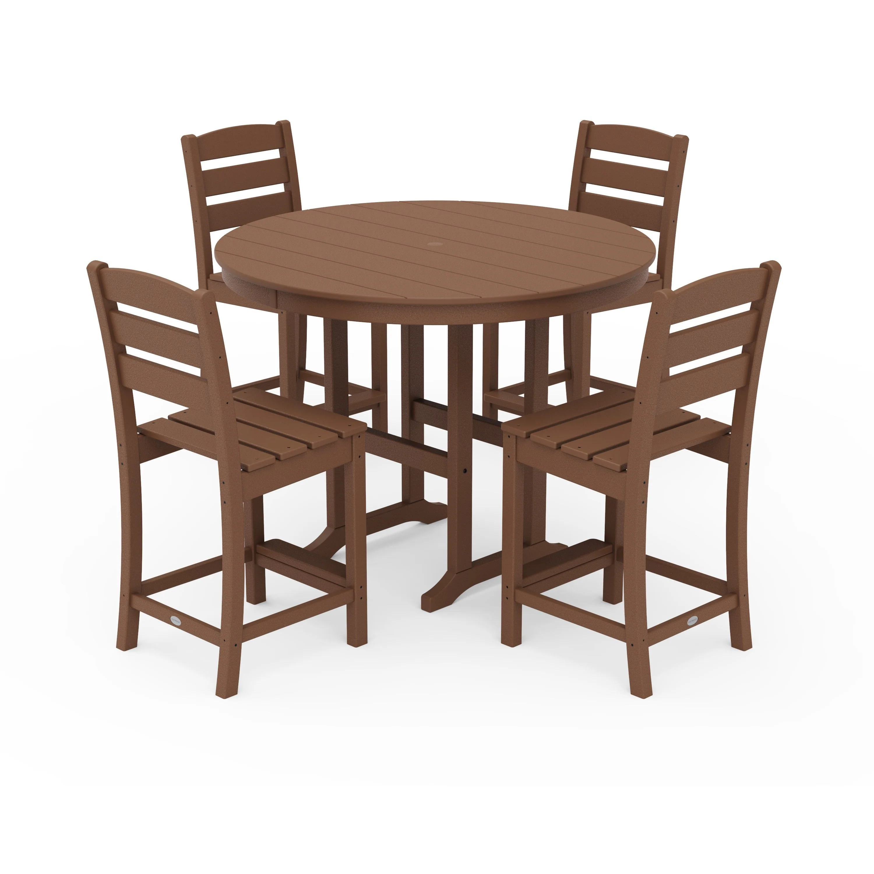 Lakeside 5-Piece Farmhouse Round Side Chair Counter Set - Image 9