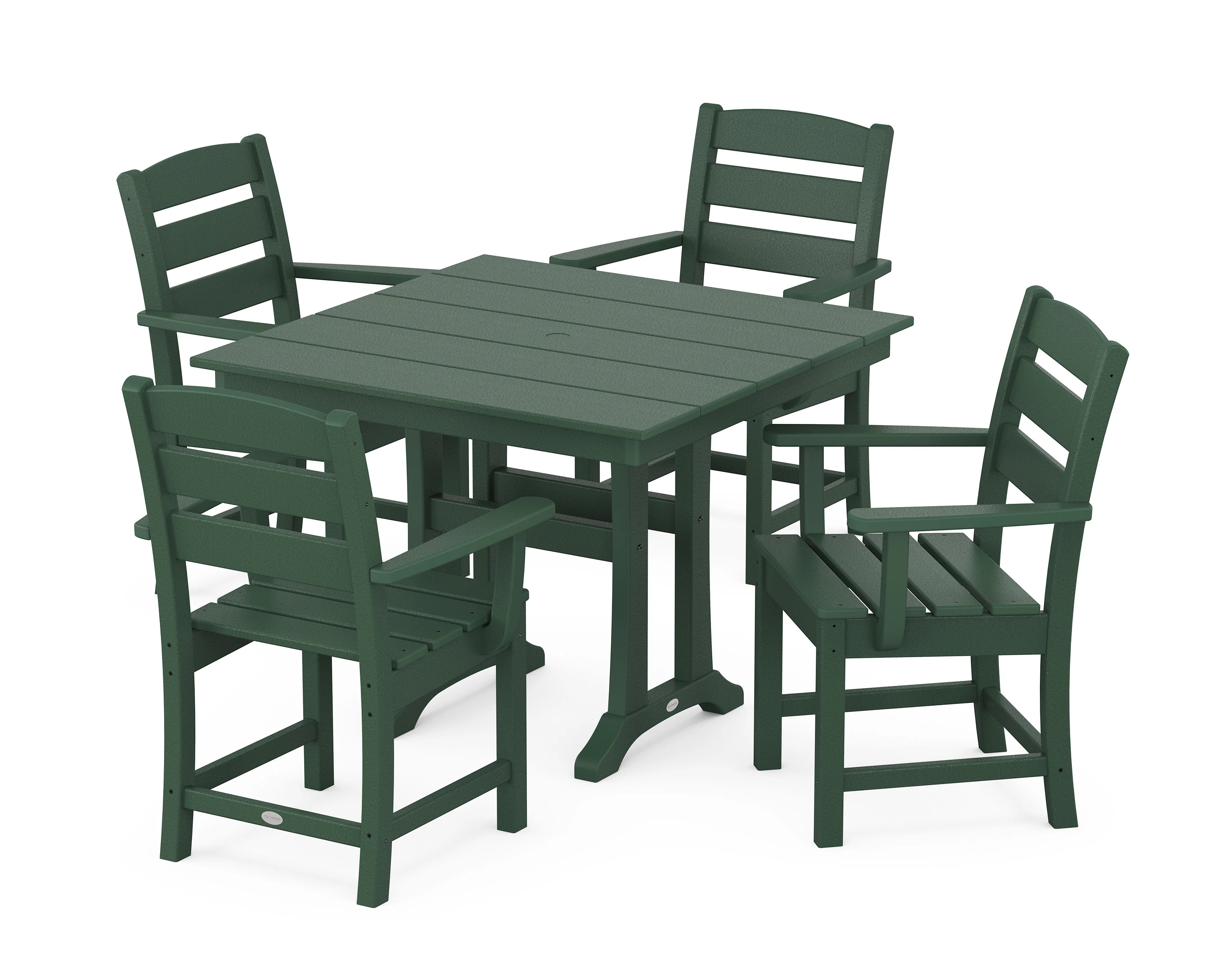 Lakeside 5-Piece Farmhouse Trestle Arm Chair Dining Set - Image 10