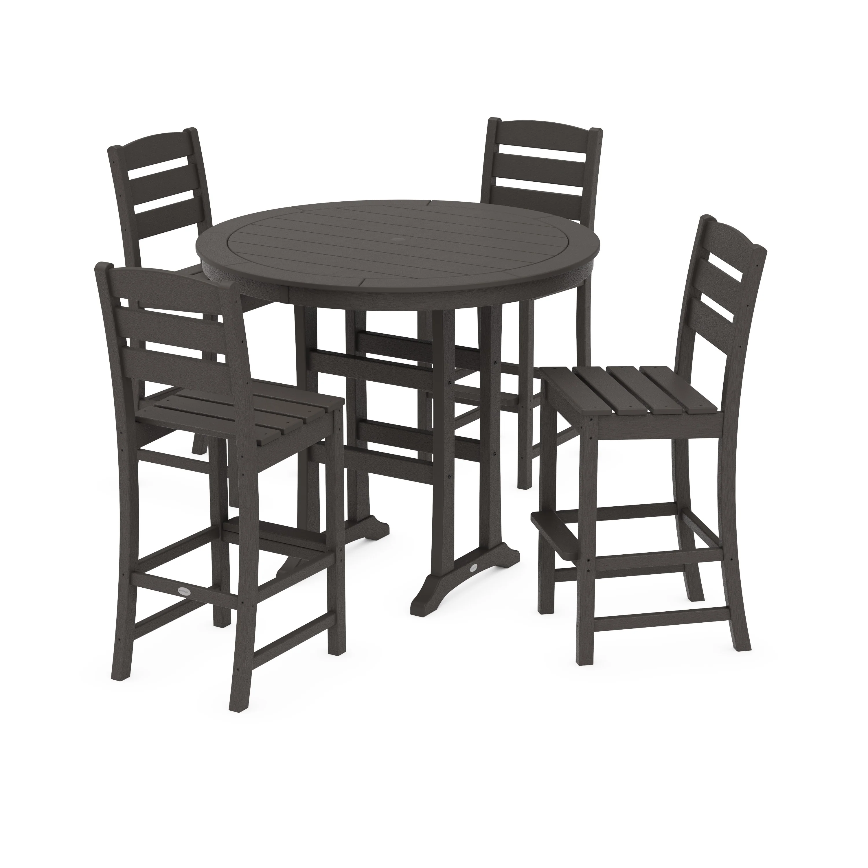 Lakeside 5-Piece Round Farmhouse Side Chair Bar Set - Image 13