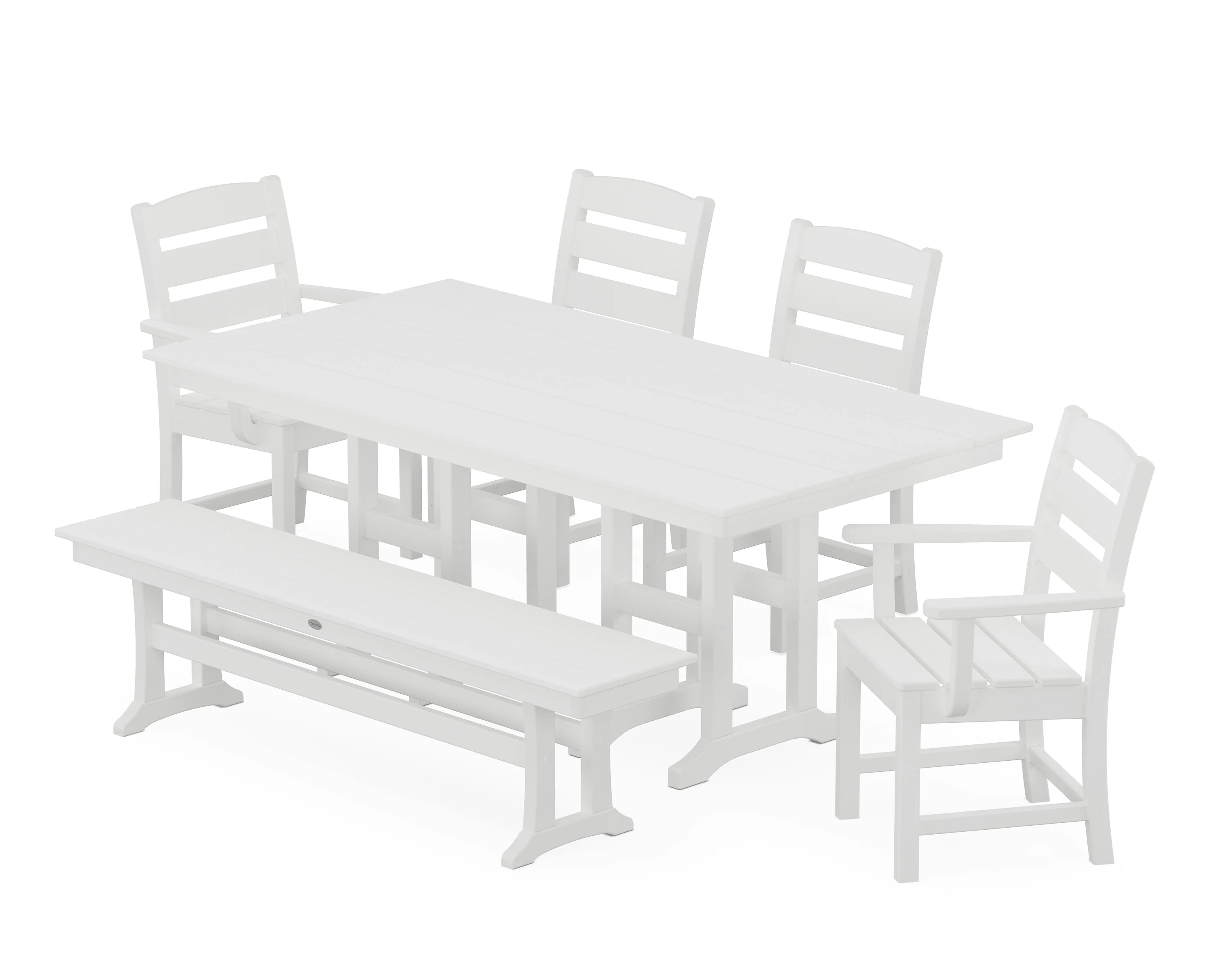 Lakeside 6-Piece Farmhouse Dining Set with Bench - Image 10