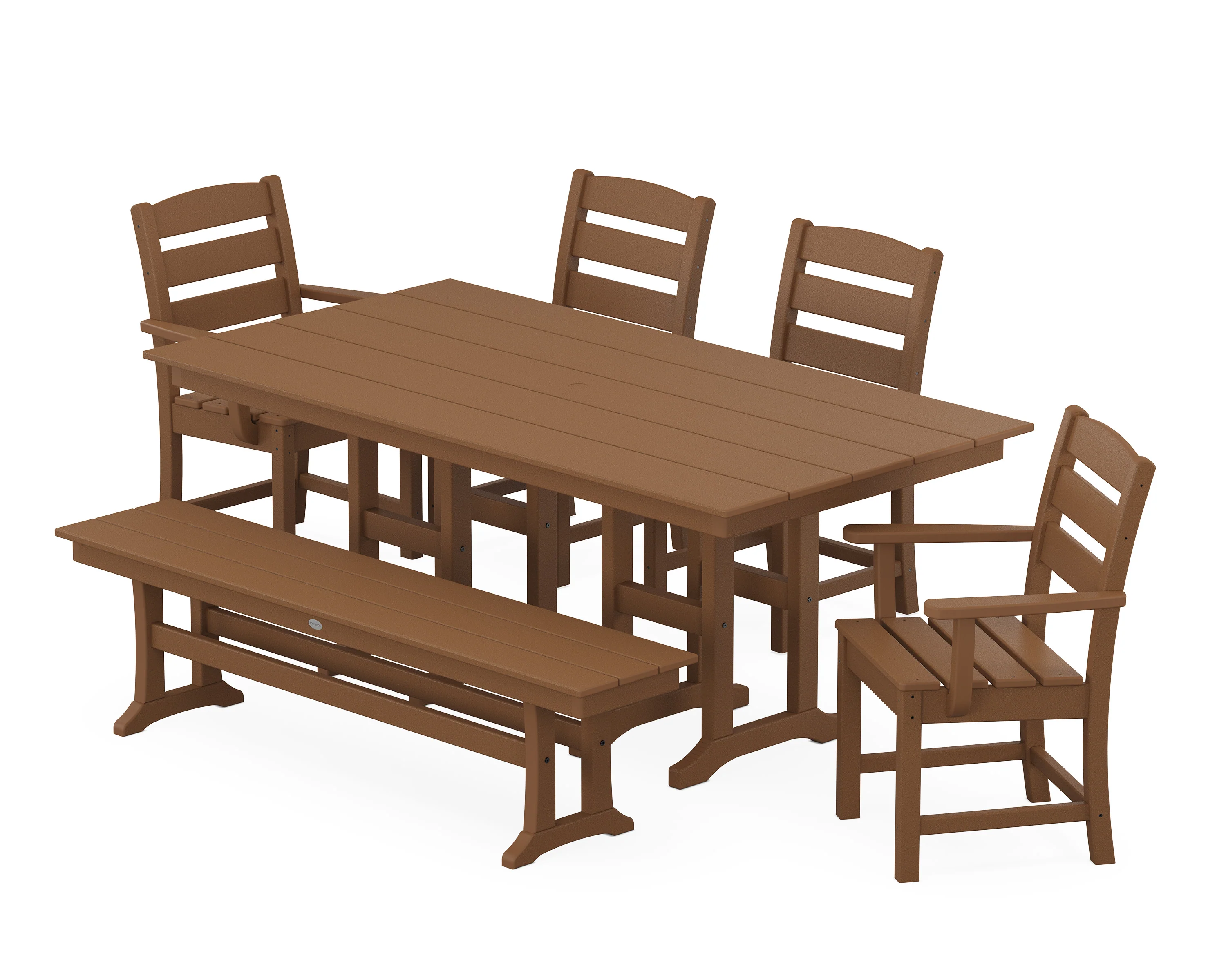 Lakeside 6-Piece Farmhouse Dining Set with Bench - Image 12
