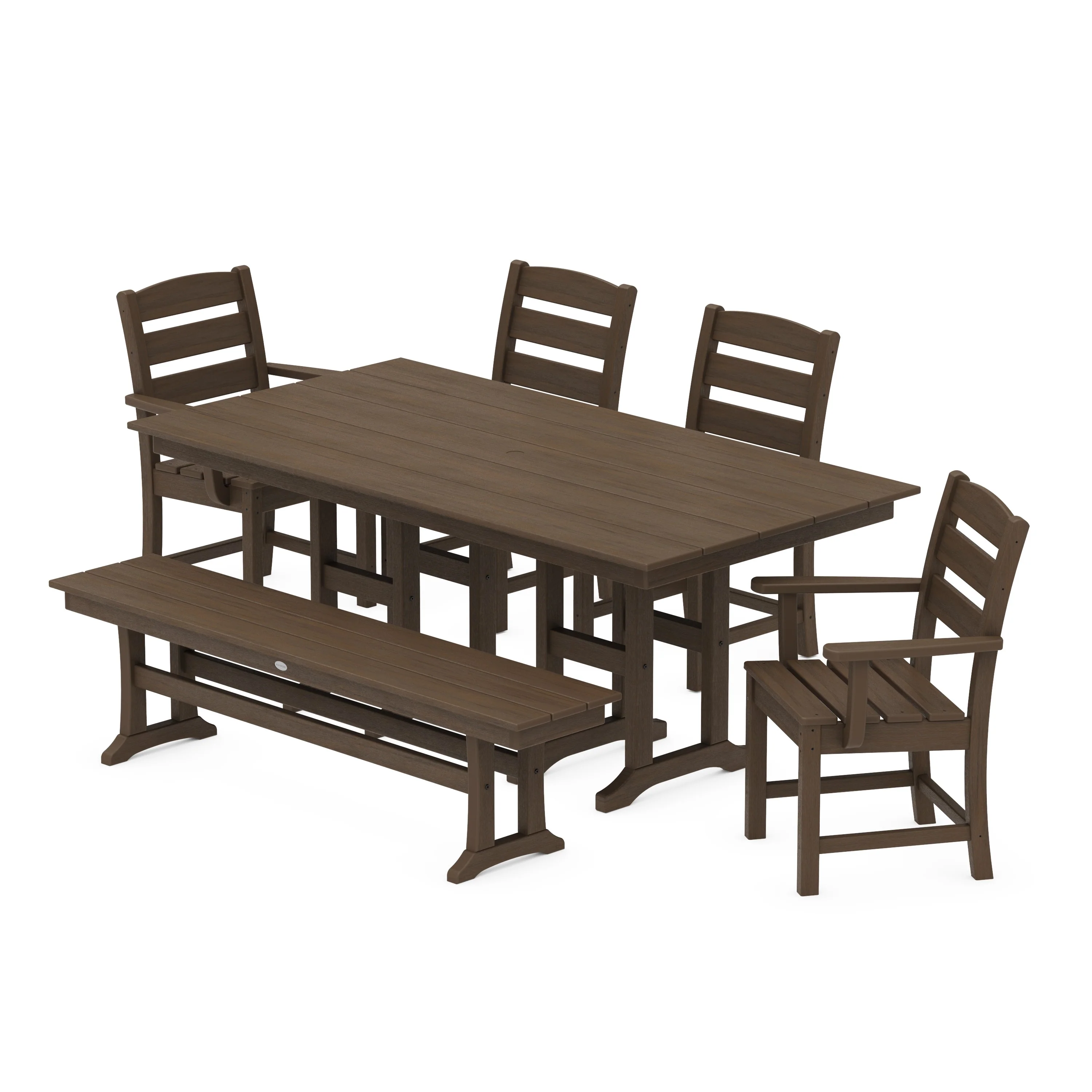 Lakeside 6-Piece Farmhouse Dining Set with Bench - Image 13