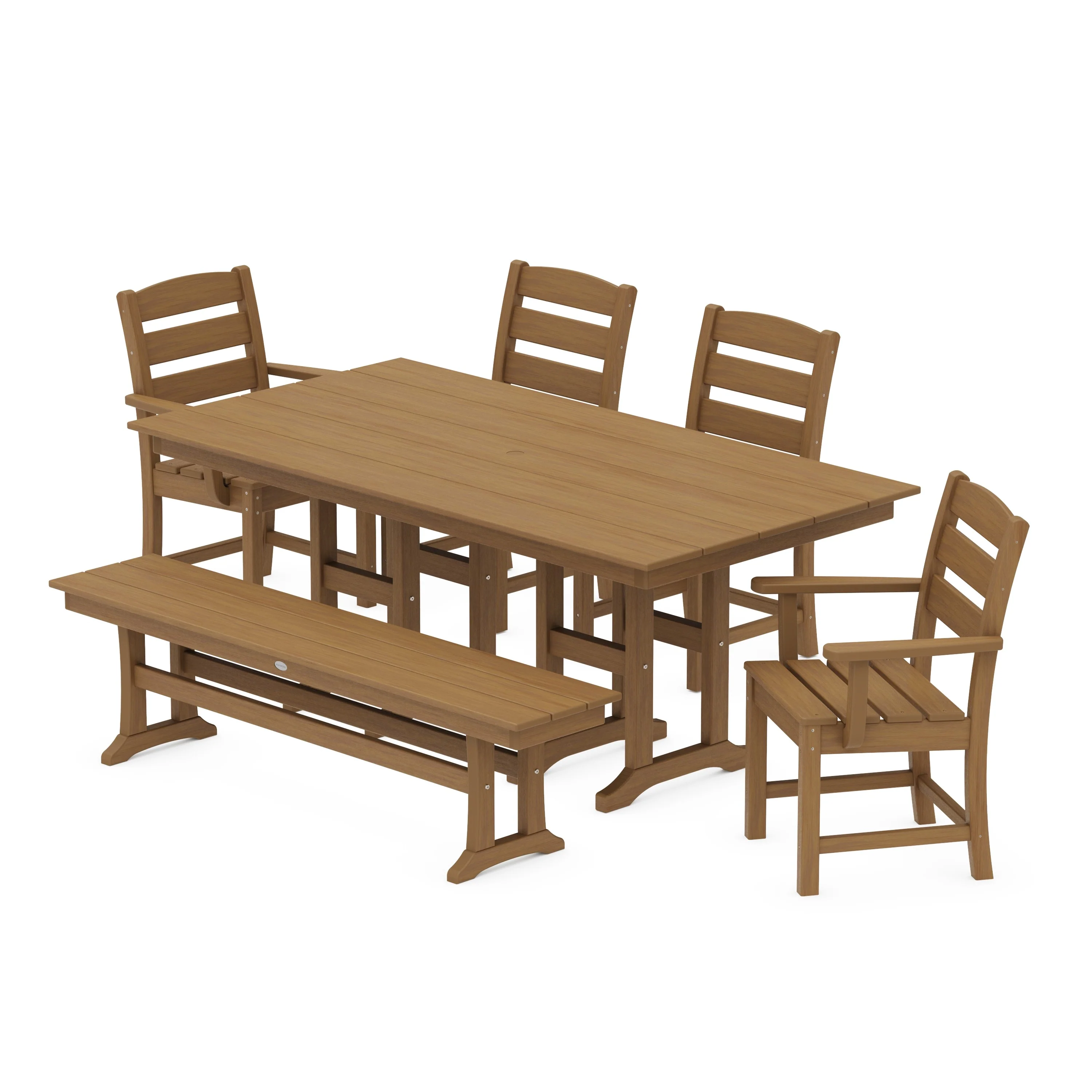 Lakeside 6-Piece Farmhouse Dining Set with Bench - Image 15