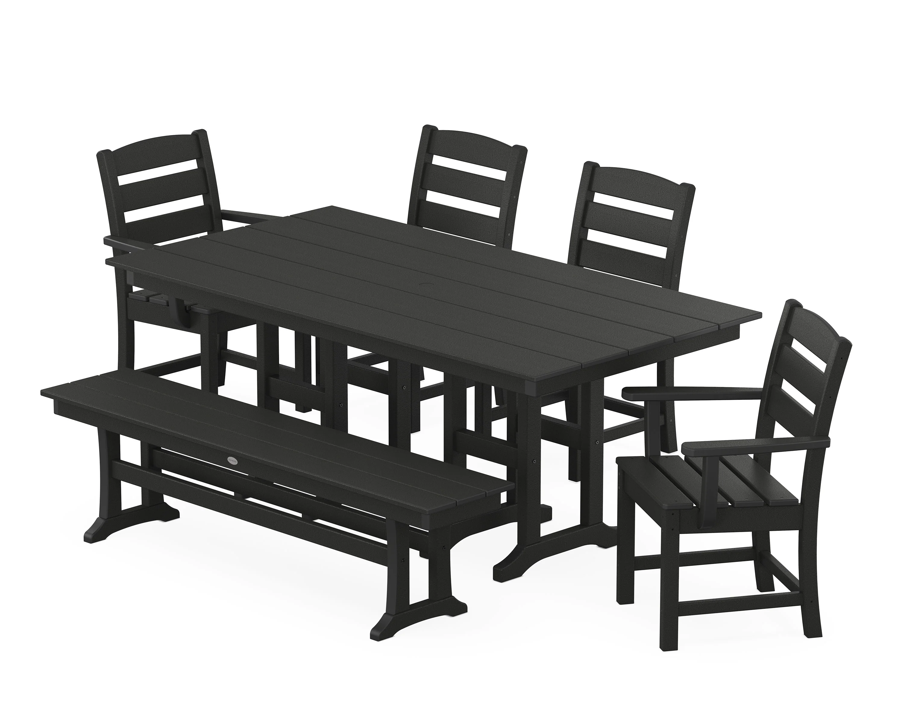 Lakeside 6-Piece Farmhouse Dining Set with Bench - Image 5