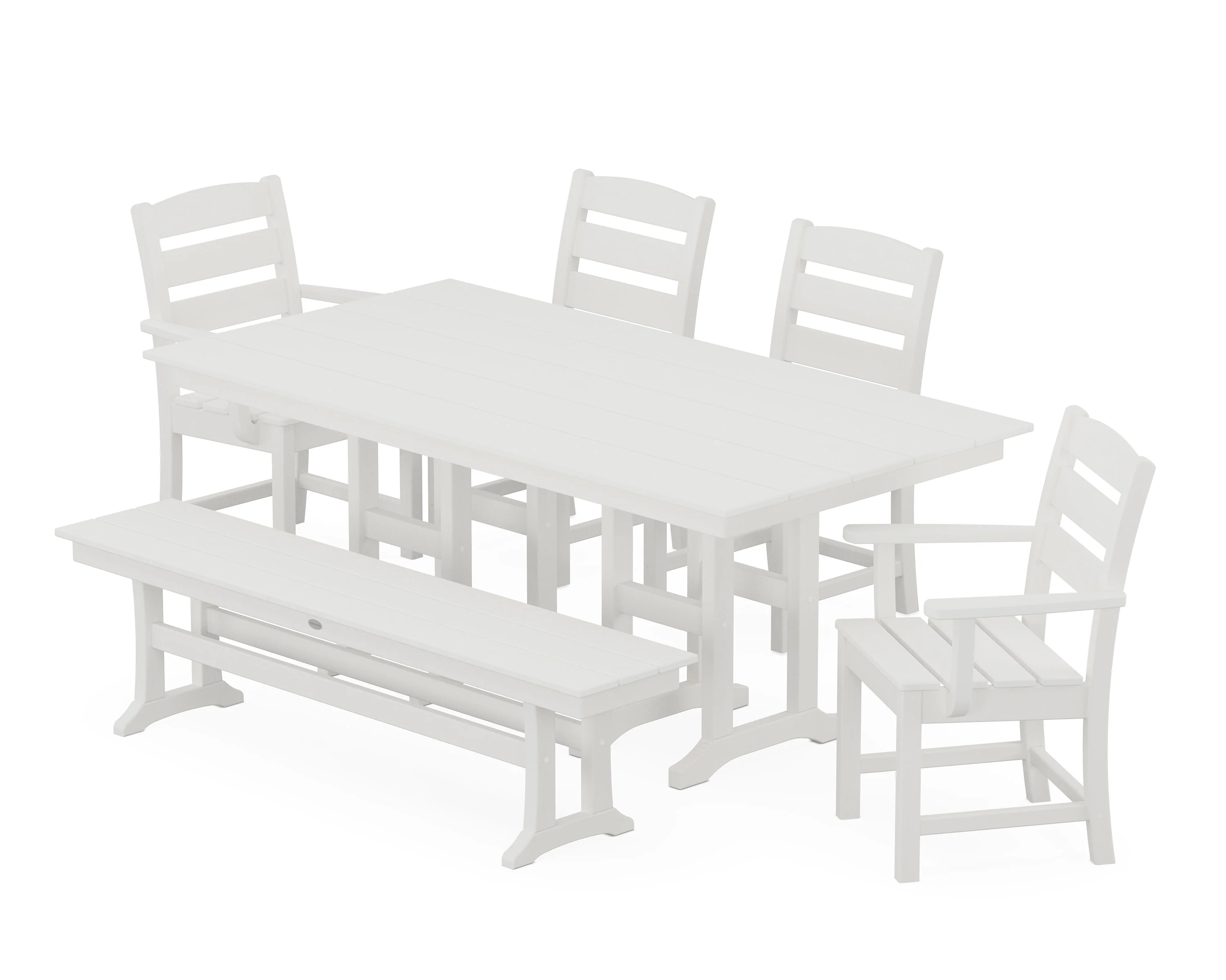 Lakeside 6-Piece Farmhouse Dining Set with Bench - Image 6