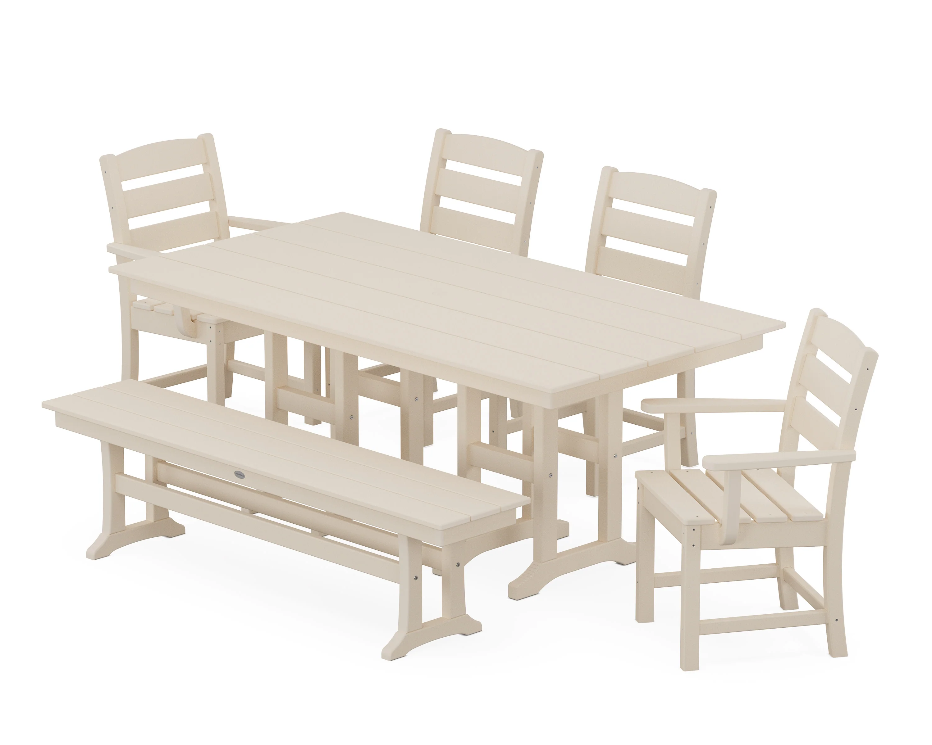 Lakeside 6-Piece Farmhouse Dining Set with Bench - Image 7
