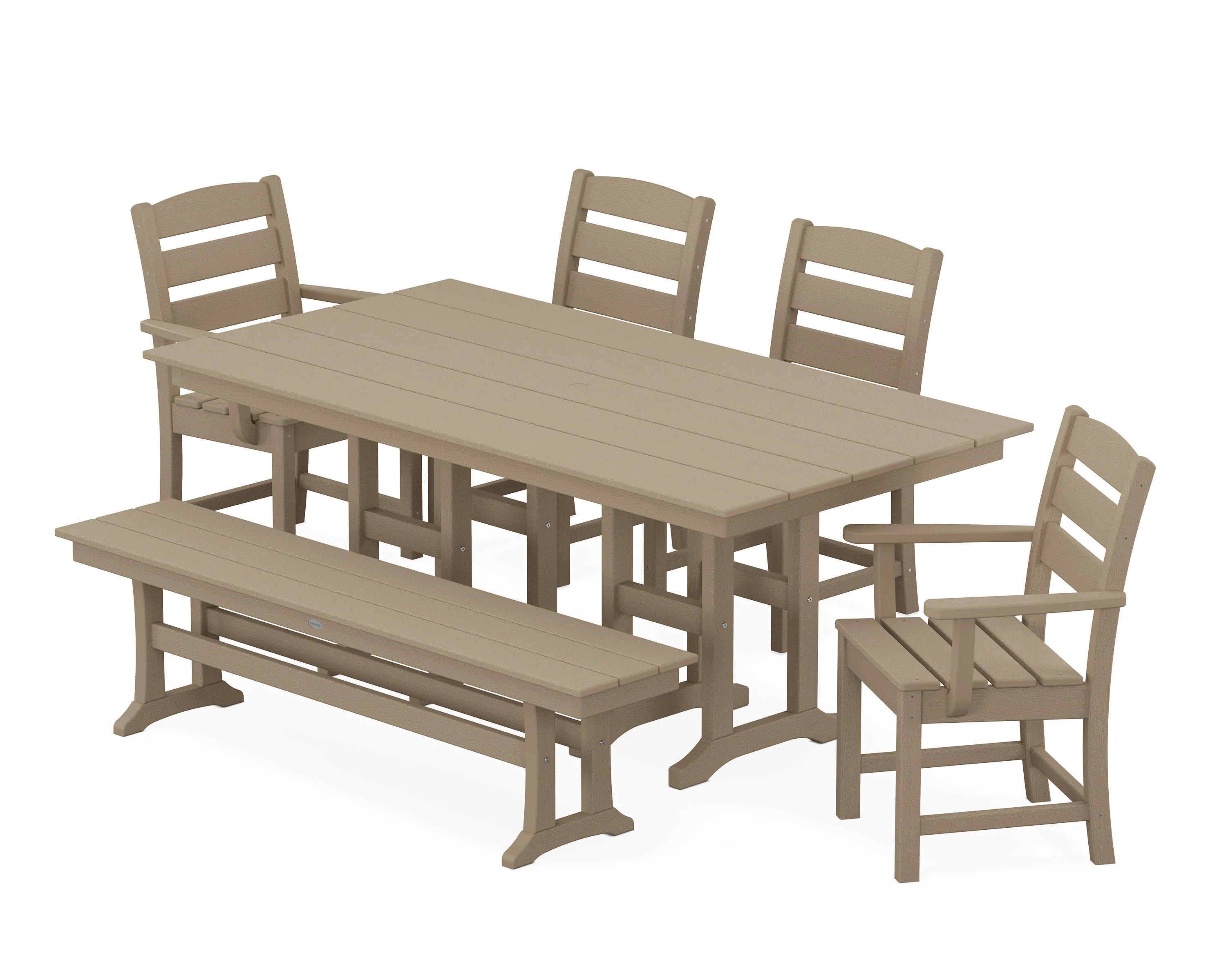 Lakeside 6-Piece Farmhouse Dining Set with Bench - Image 8