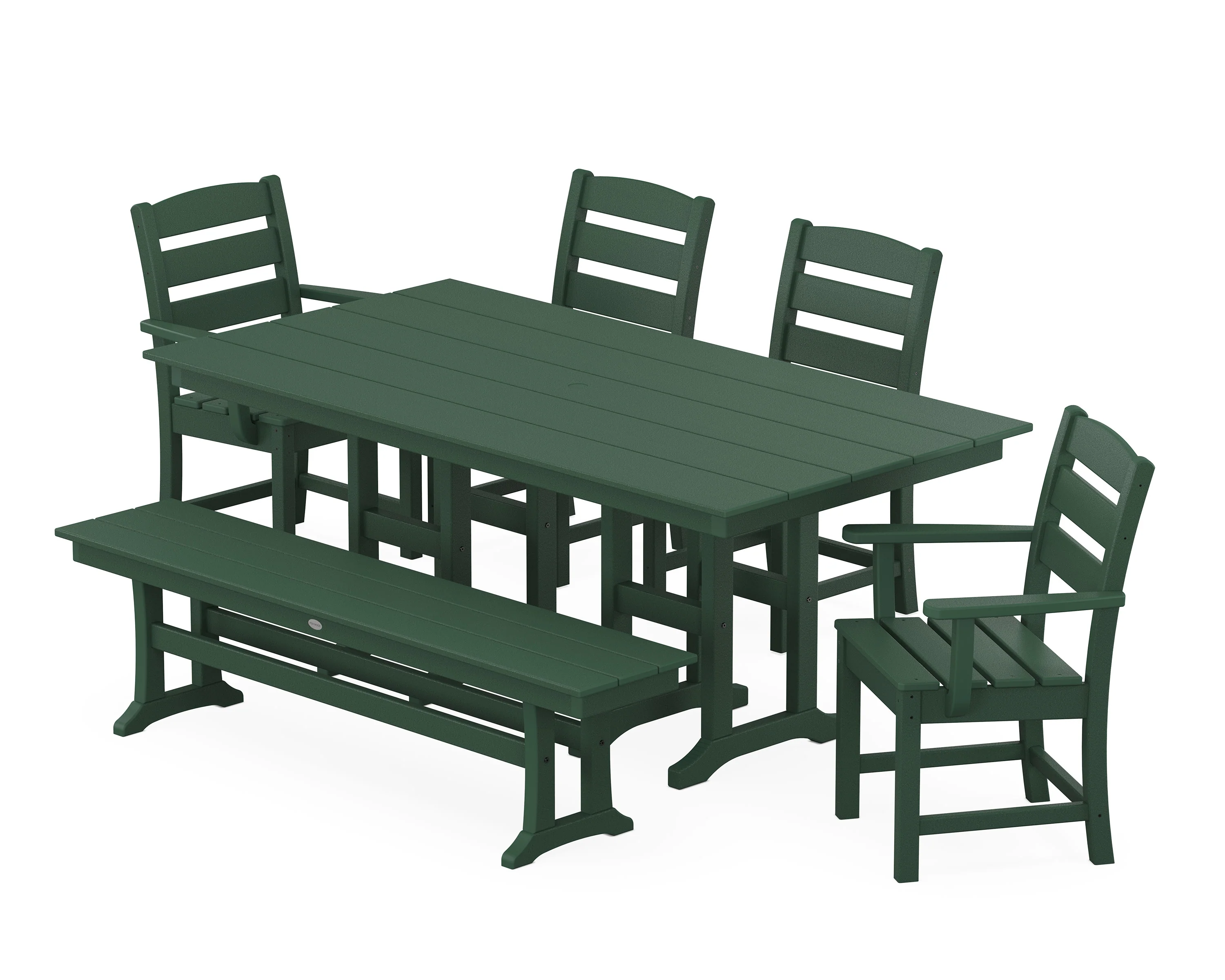 Lakeside 6-Piece Farmhouse Dining Set with Bench - Image 9
