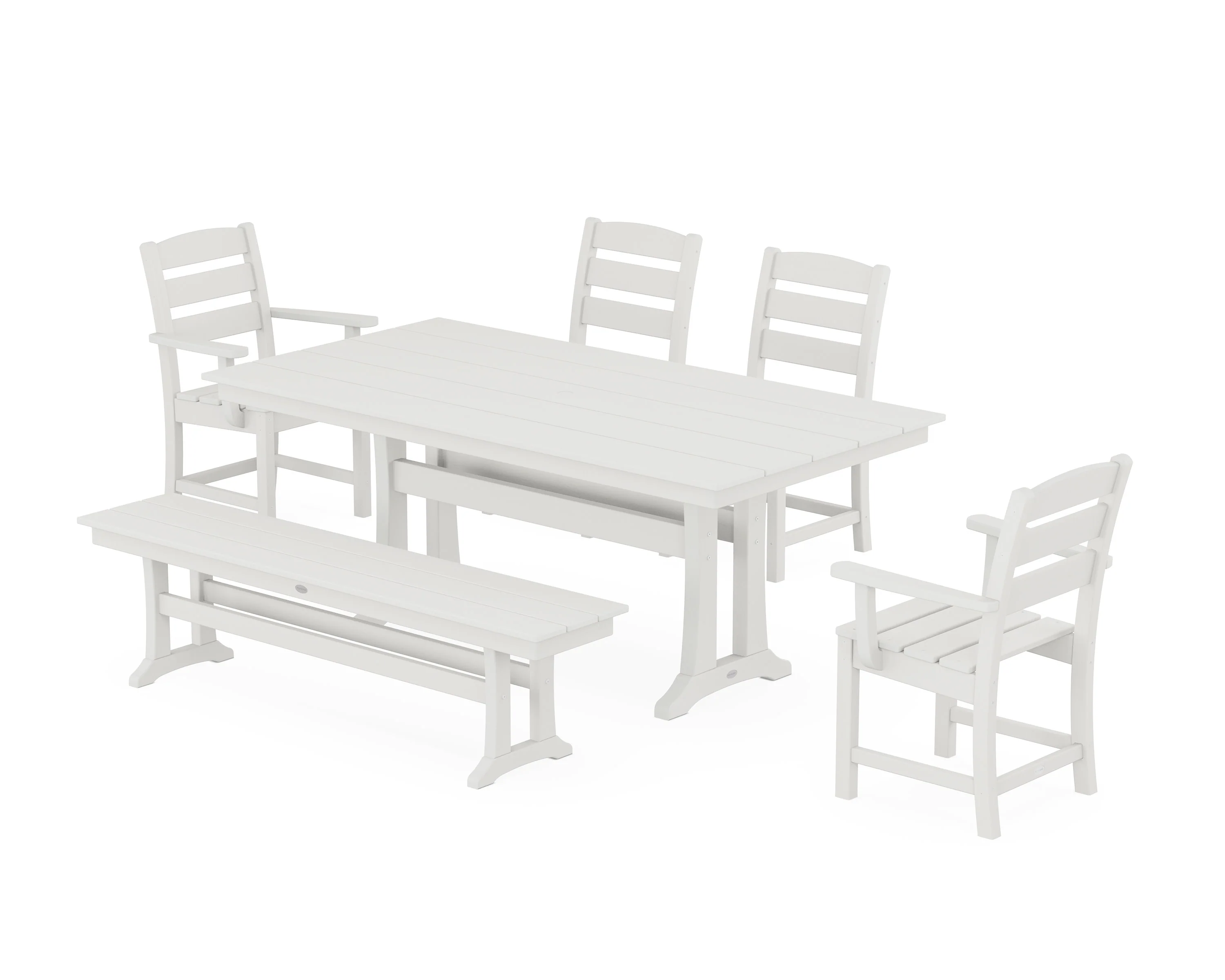 Lakeside 6-Piece Farmhouse Dining Set With Trestle Legs - Image 11