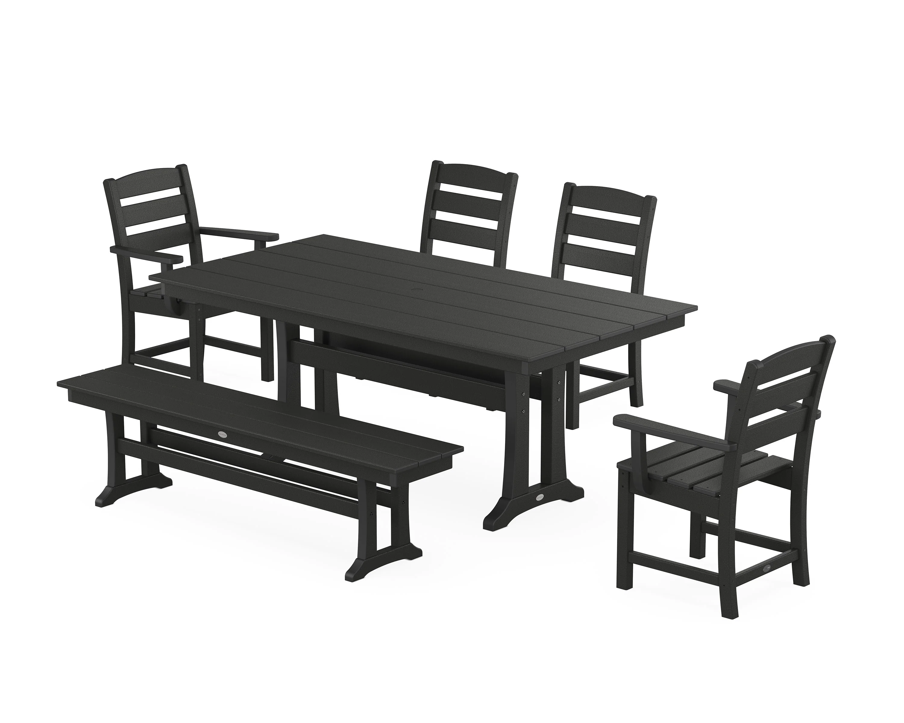 Lakeside 6-Piece Farmhouse Dining Set With Trestle Legs - Image 4