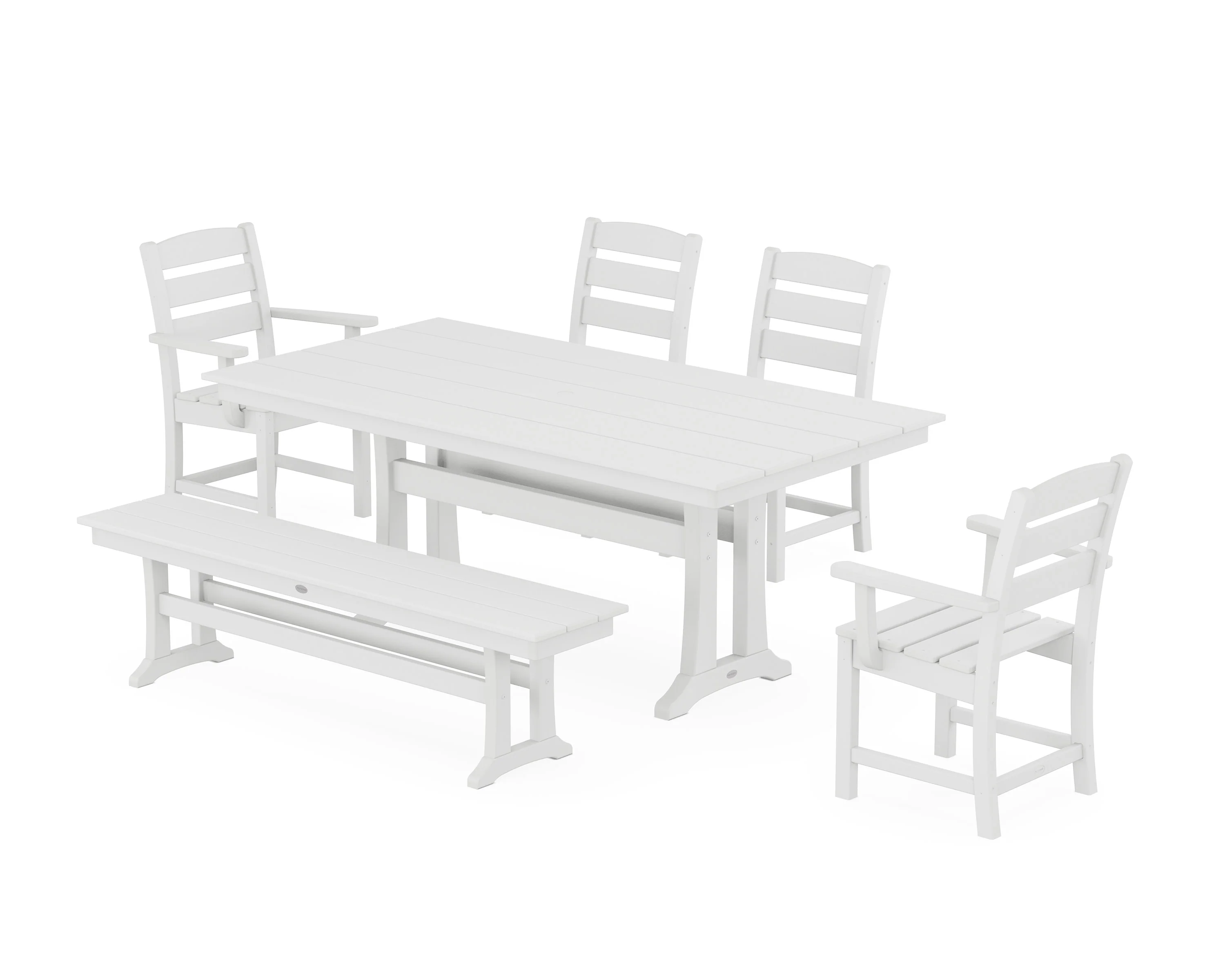 Lakeside 6-Piece Farmhouse Dining Set With Trestle Legs - Image 8